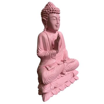 Asien LifeStyle Buddhafigur Holz Buddha Figur lehrende Geste 40cm groß