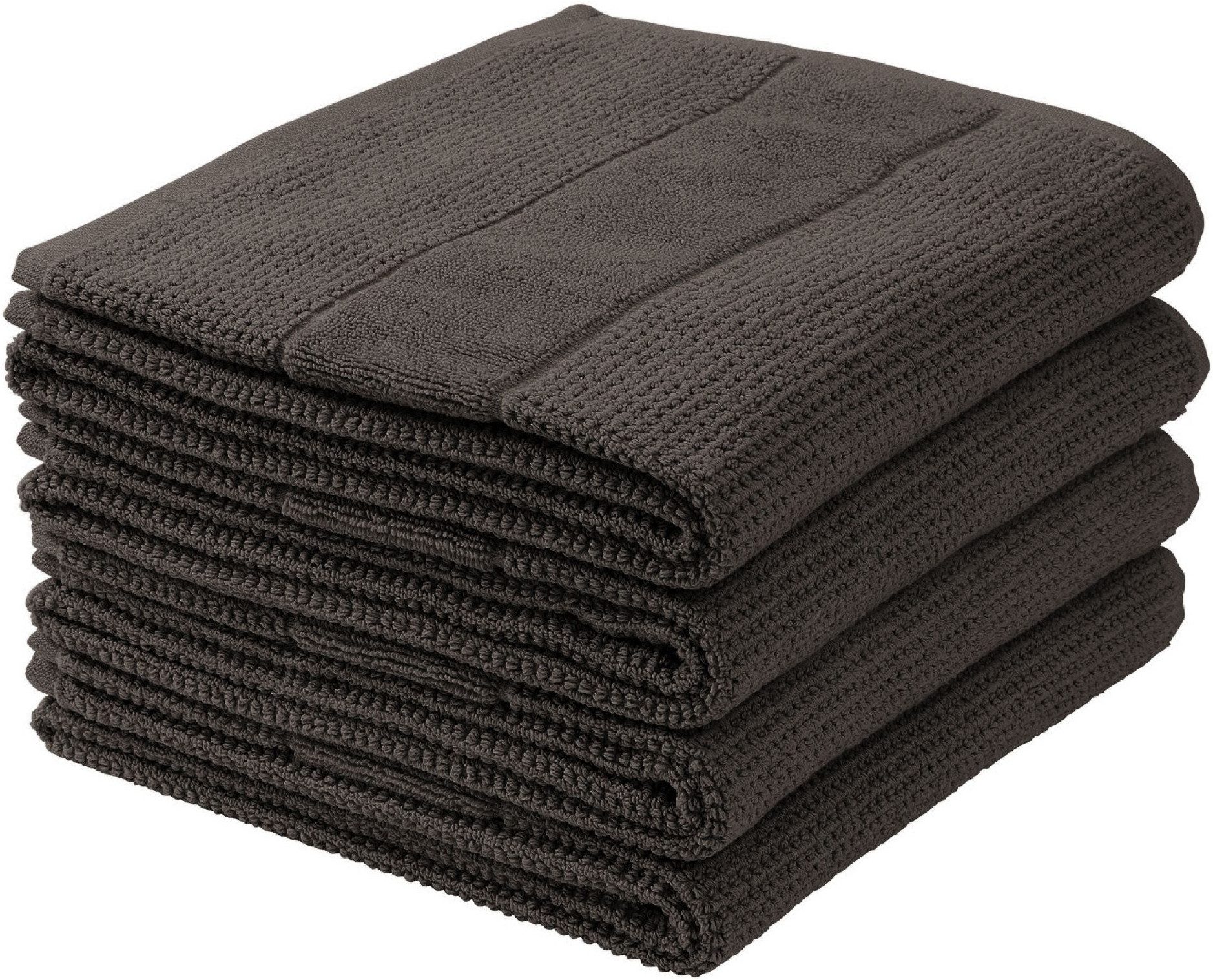 Schiesser Handtücher Turin aus 100% Baumwolle in dezenter Reiskornoptik, Frottier (Set, 4-St), OEKO-TEX® MADE IN GREEN