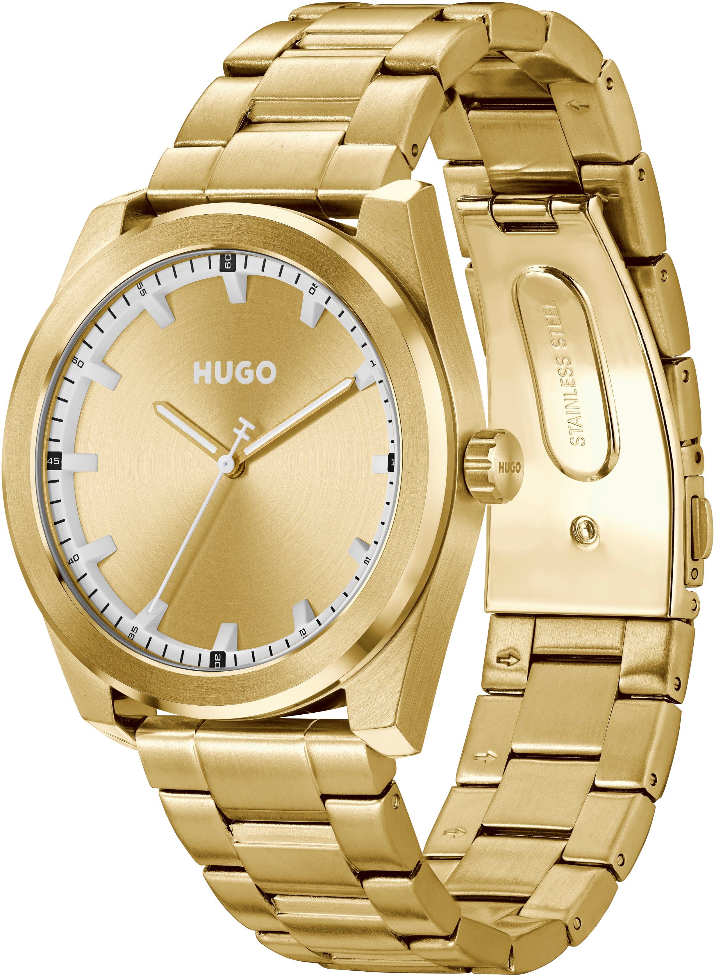 HUGO Quarzuhr #BRIGHT 1530354, Armbanduhr, Herrenuhr, Mineralglas, Edelstah günstig online kaufen