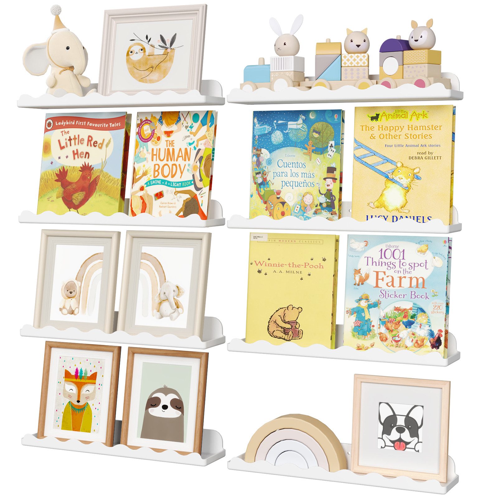 Lifewit Wandregal Kunststoff Kinder Bücherregal, 38 cm Hängeregal für Wandm günstig online kaufen