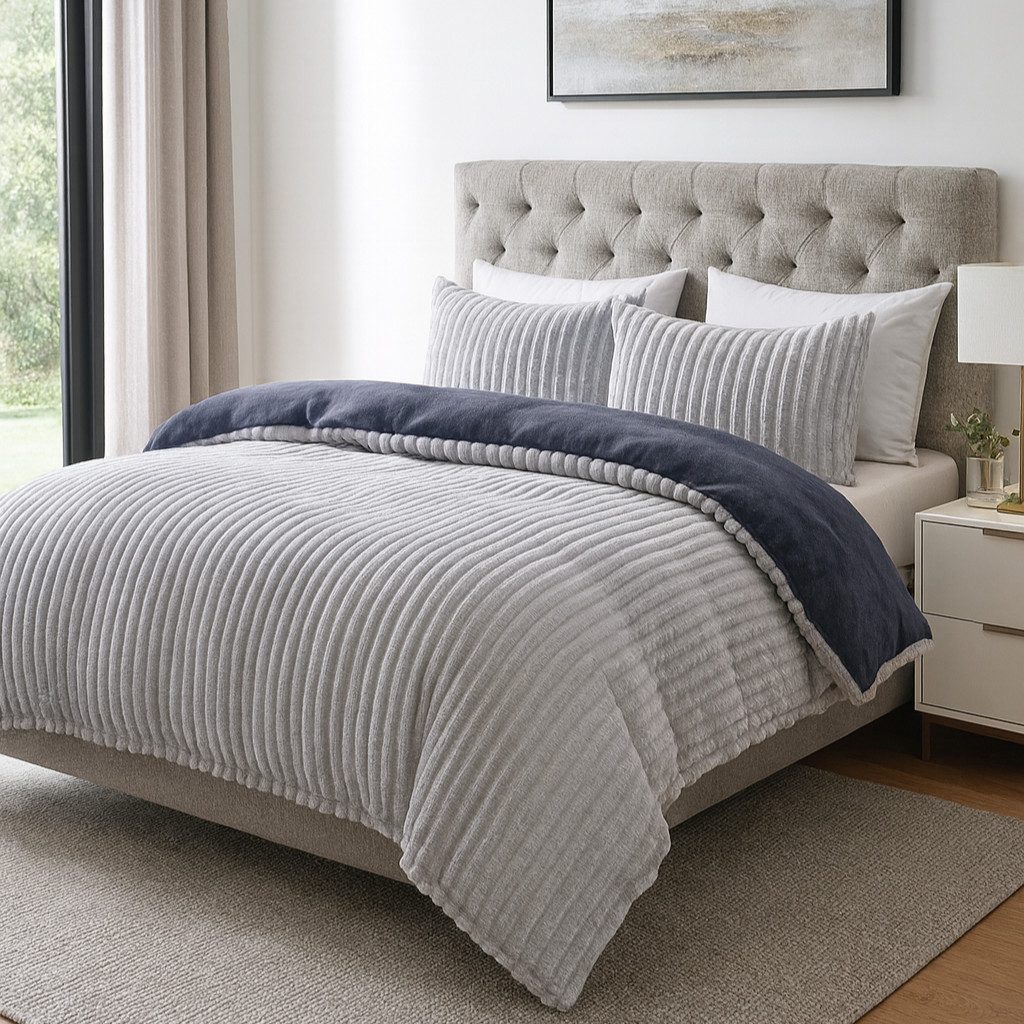 Buymax Bettwäsche Teddy Plüsch Cord, Fleece, 2 teilig, Winterbettwäsche Set günstig online kaufen