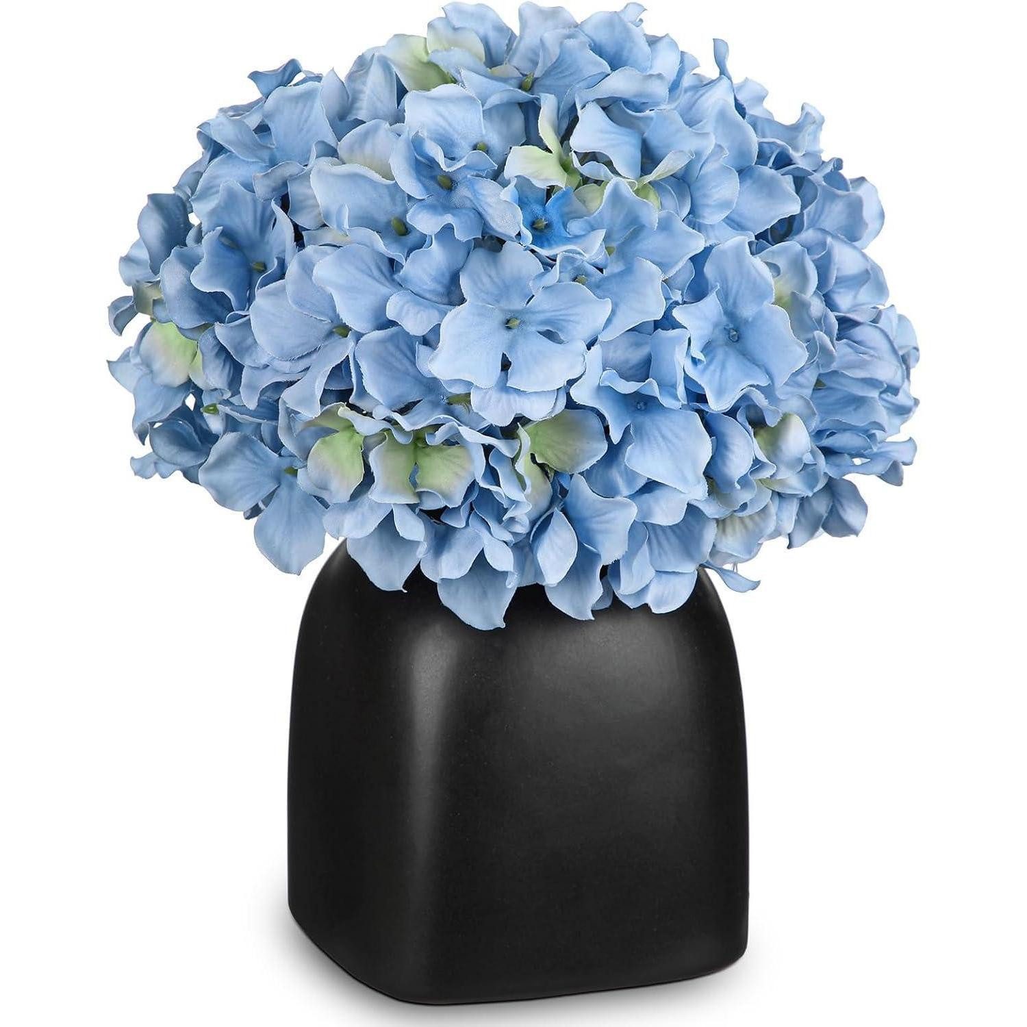 Gestecke Kunstblumen Hortensien Vase Blumengesteck Wohnzimmer Blau, LuxusKollektion, Höhe 33 cm