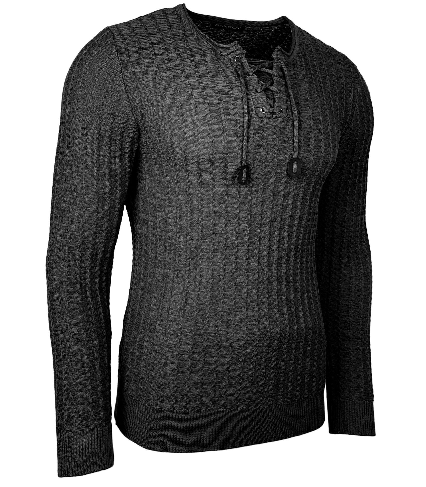 Strickpullover BAXBOY Herren stylischer Rundhals Männer Strick-Pullover B-332