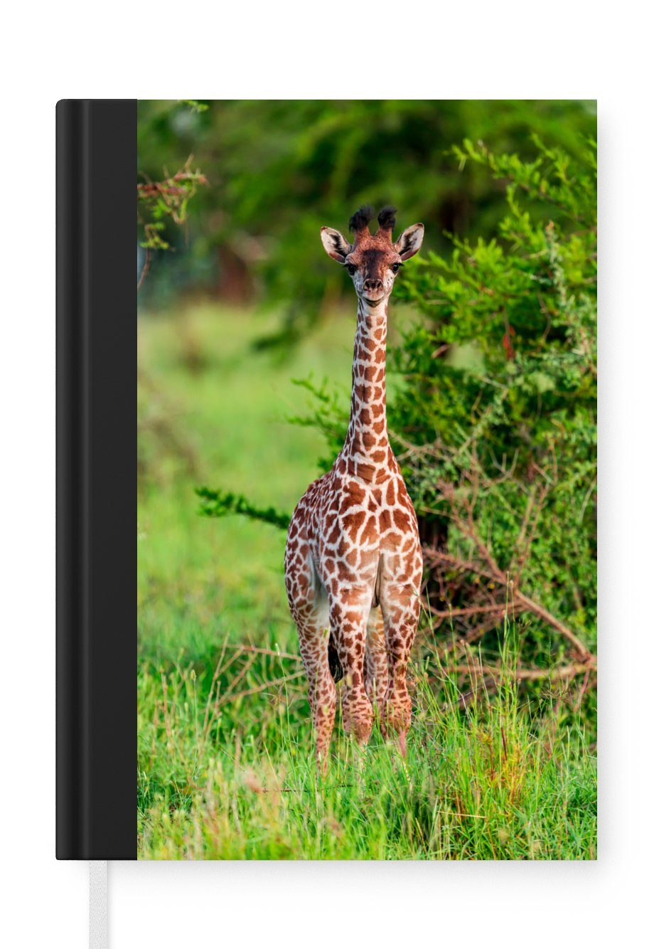 MuchoWow Notizbuch Baby - Giraffe - Pflanzen, Journal, Merkzettel, Tagebuch, Notizheft, A5, 98 Seiten, Haushaltsbuch