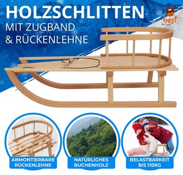 Best for Kids Schlitten (mit Rückenlehne und Zugleine), 88 x 32 x 39 cm (L x B x H)