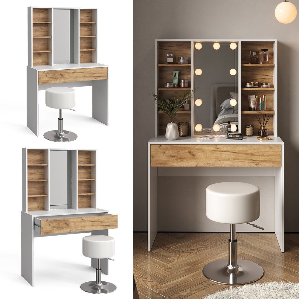 Vicco Schminktisch Alexa, Weiß/Eiche, 93 cm günstig online kaufen