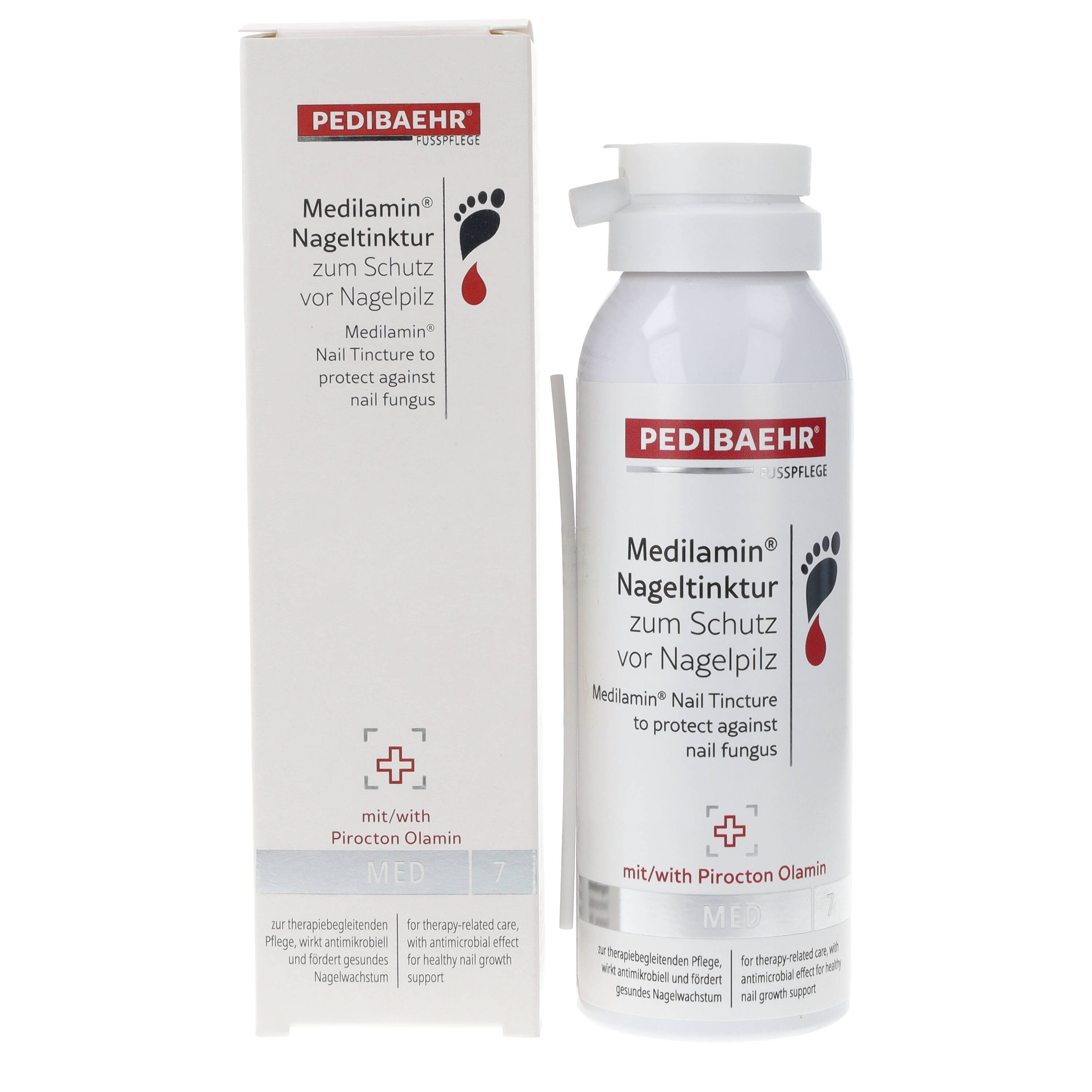 Pedibaehr Nagelpflegeserum Pedibaehr Medilamin Nageltinktur 125ml, 1-tlg., wirkt antimikrobiell, therapiebegleitende Nagelpilzbehandlung
