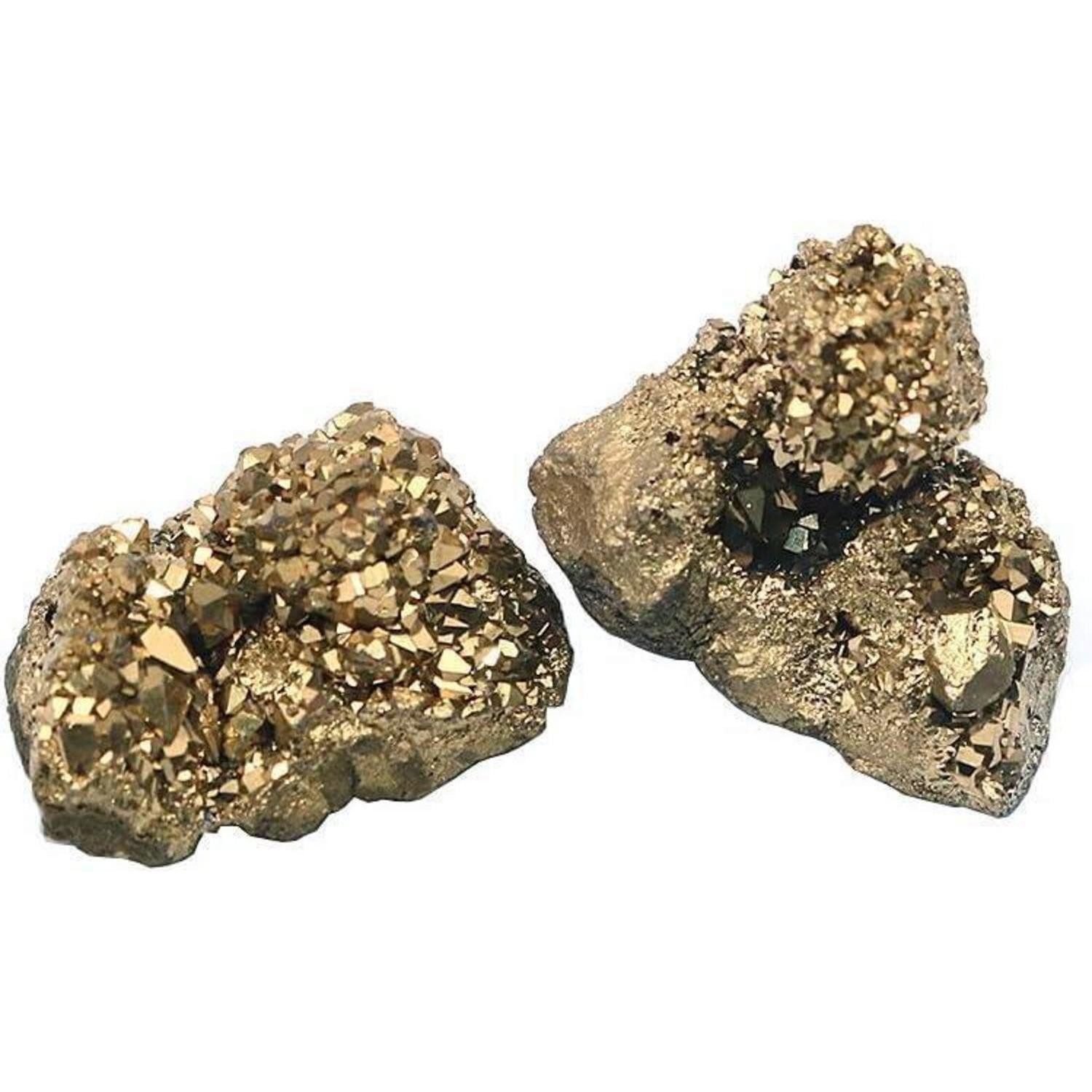 LuxusKollektion Mineralstein Pyrit Katzen gold Natürlicher Stein 2er Set Chakra Energie