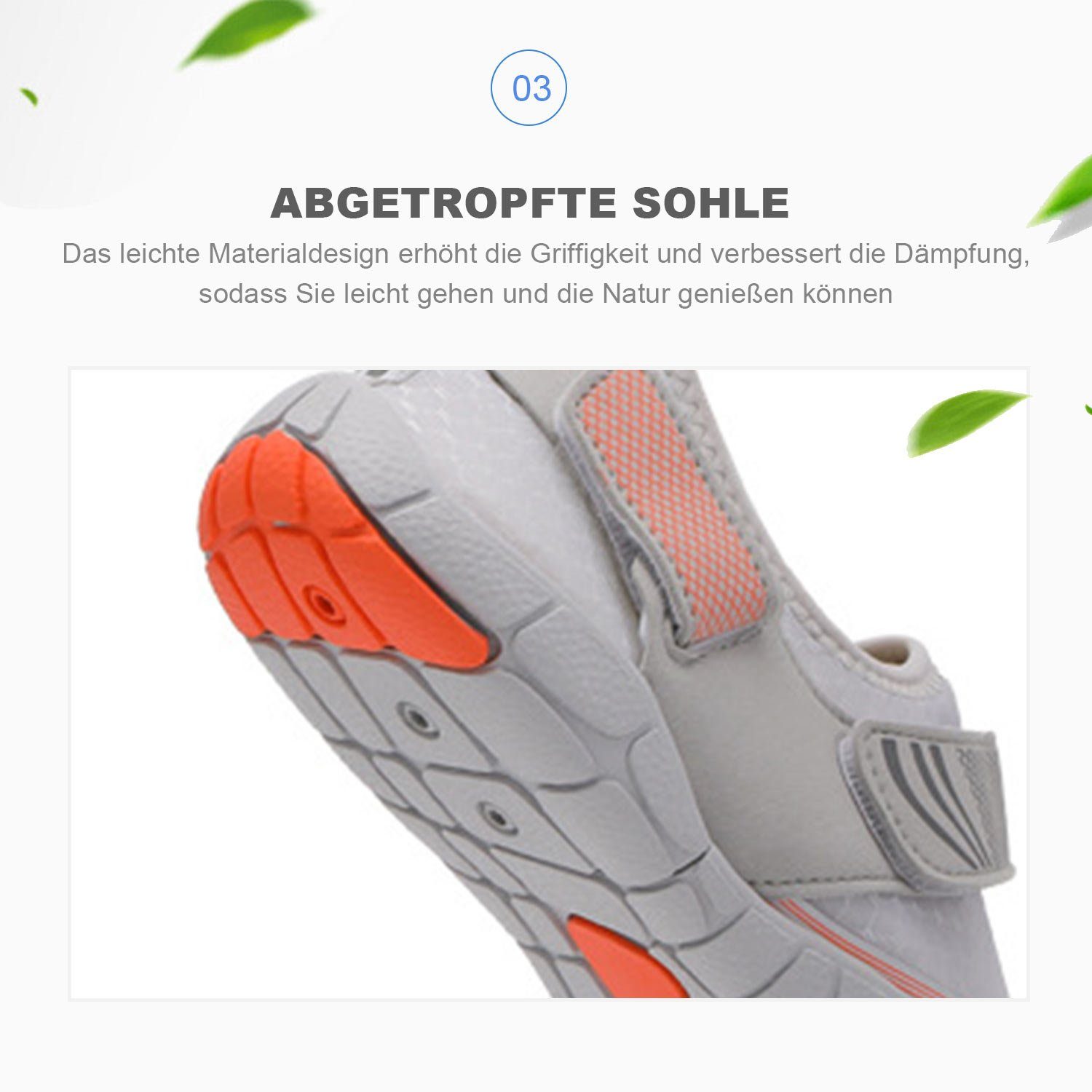 Barfußschuhe Damen Daisred mit Weich Barfußschuh Herren Bequem Grau Sohle