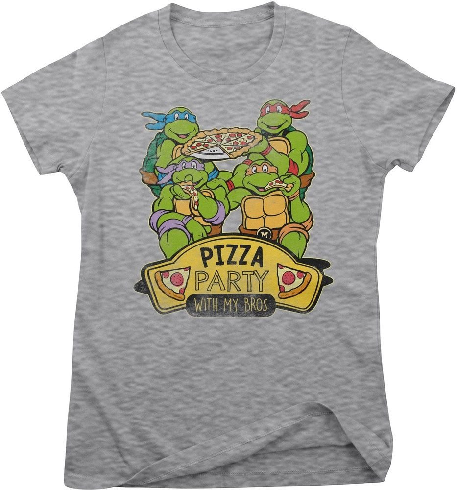 Teenage Mutant Ninja Turtles T-Shirt Pizza Party With My Bros Girly Tee
