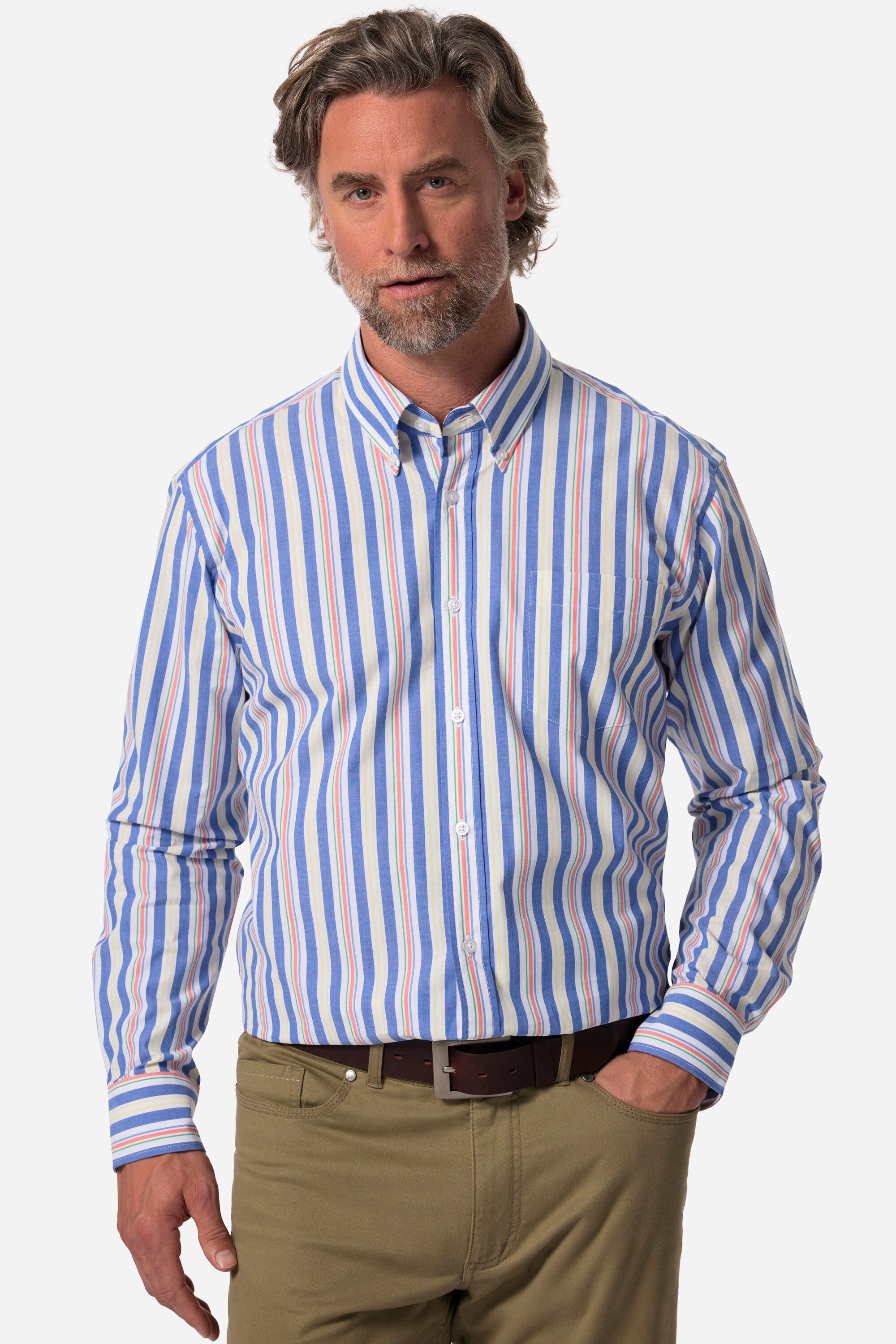 Businesshemd Boston Park Streifenhemd Langarm Buttondown-Kragen