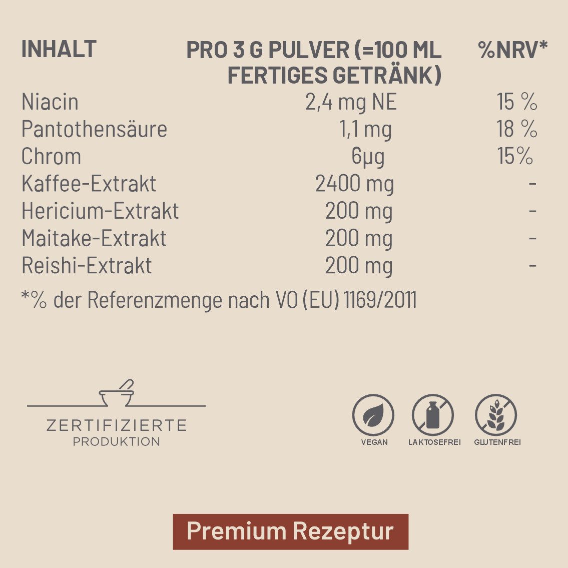 naturalplace® ACTIVE Espresso Drink - Kaffee-Extrakt mit Vitalpilzen und Vitaminen, Pulver, 90 g, für Stoffwechsel, Blutzucker & Energie**