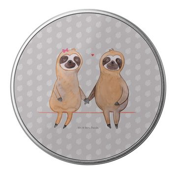 Mr. & Mrs. Panda Aufbewahrungsdose Faultier Pärchen - Grau Pastell - Geschenk, Faultier Geschenk, Gesche (1 St), Hochwertige Qualität