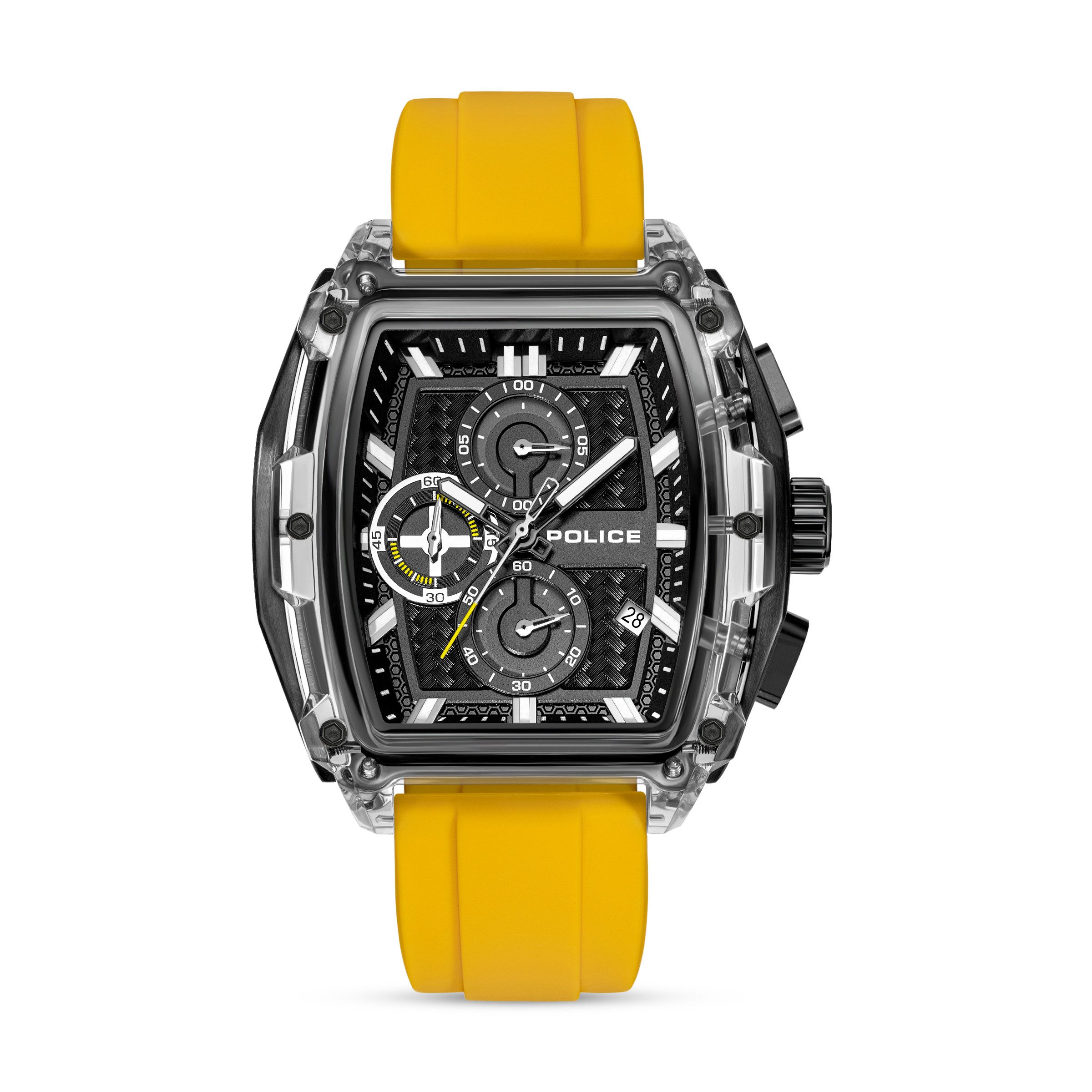 Police Chronograph Clout Tank PEWGO00778X2, (Set, 4-tlg., mit Wechselbändern), Quarzuhr, Armbanduhr, Herrenuhr, Silikonarmband