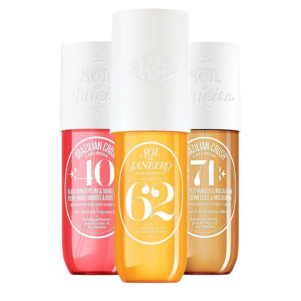 Sol de Janeiro Gesichts- und Körperspray Sol de Janeiro Cheirosa Perfume Mist 3er Set Travel Size, 3-tlg., Drei Body & Hair Mists für Layering und schnelles Auffrischen