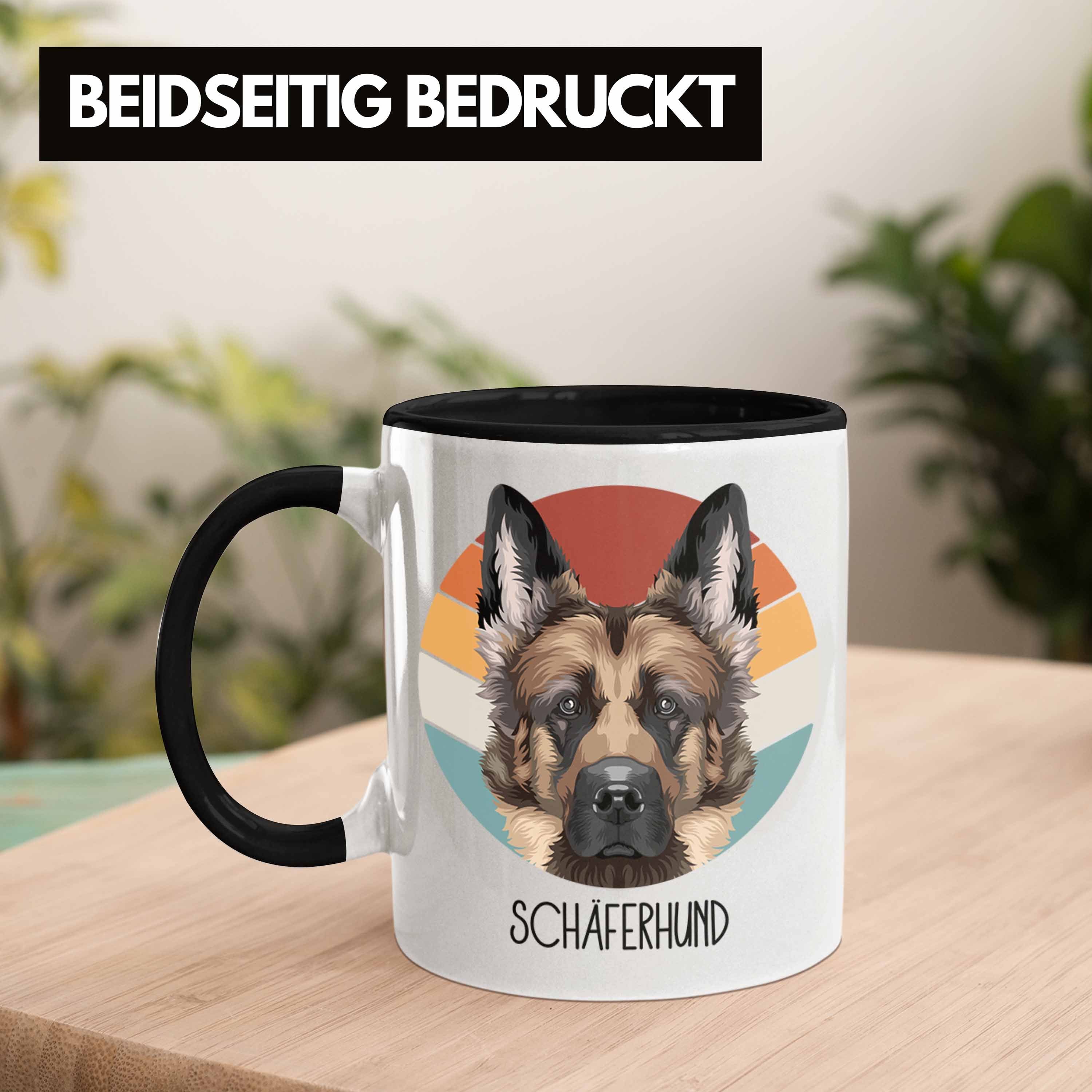 Trendation Tasse Schäferhund Besitzer Geschenkidee Schäf Schwarz Lustiger Geschenk Spruch Tasse