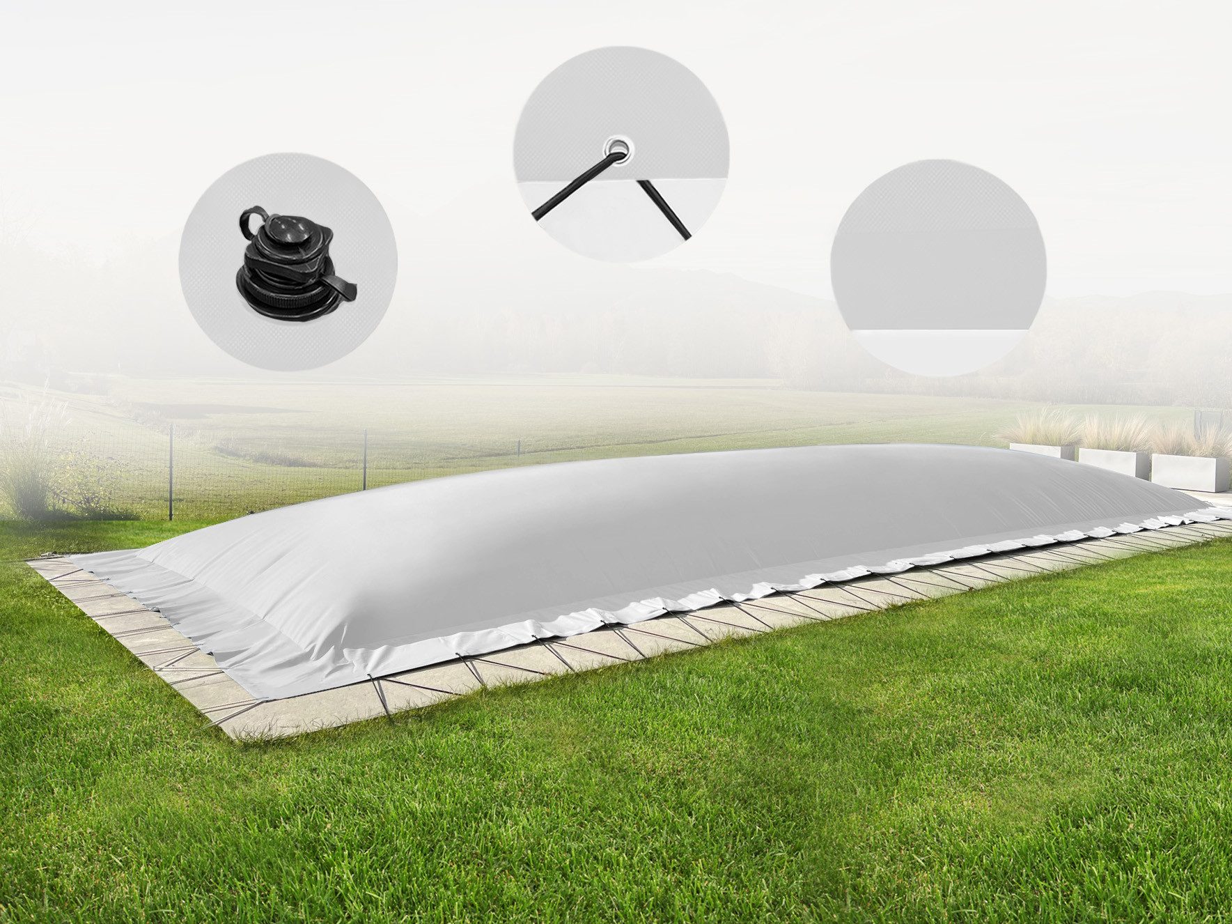 AirDeluxe Pool-Abdeckplane (Profi-Qualität) Rechteckige aufblasbare Poolpla günstig online kaufen