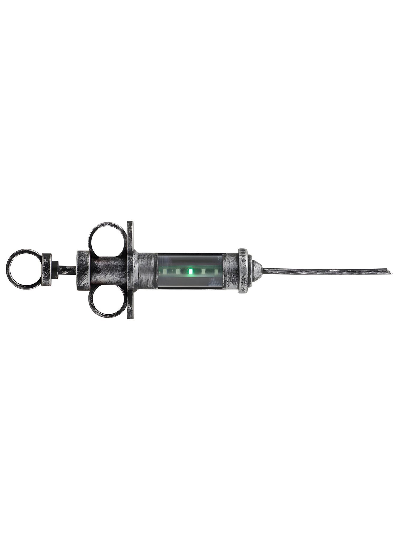 Metamorph Arzt-Kostüm Giftspritze mit LED-Licht, Leuchtende Riesenspritze als furchterregendes Requisit für Gruselärz