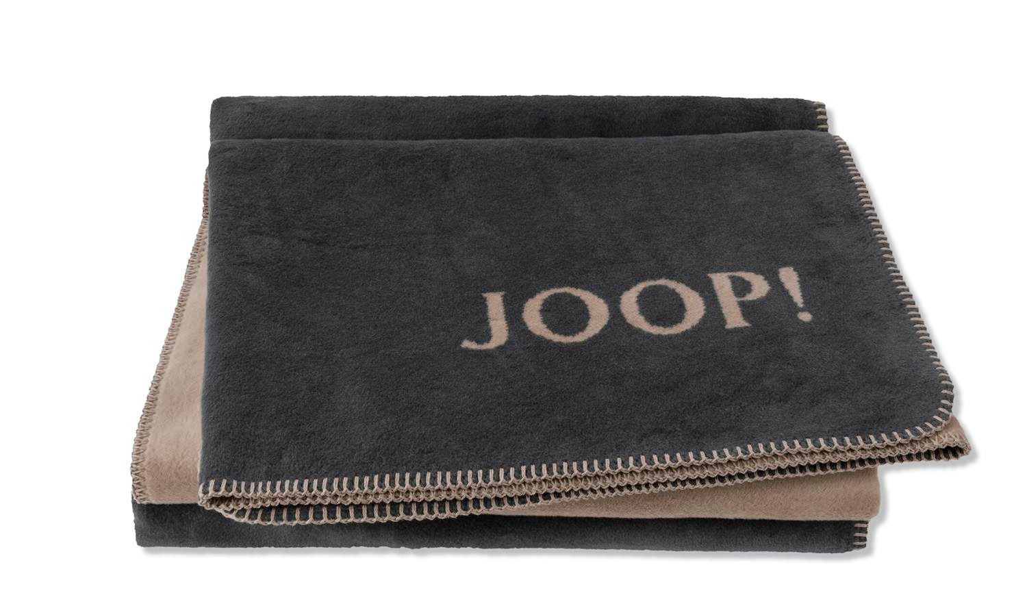 Wohndecke JOOP! Wohndecke Uni-Doubleface 150x200 cm, JOOP!, zweifarbiges Design, eingewebter JOOP! Schriftzug