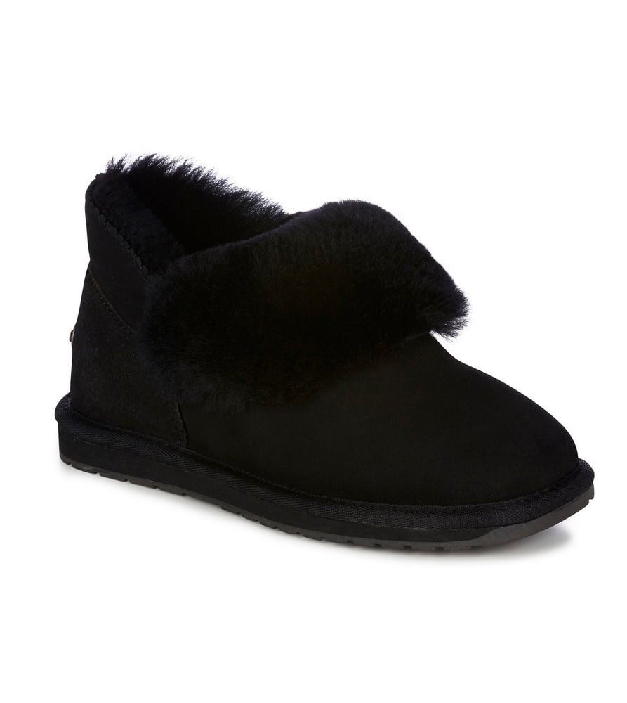 Emu Australia Platinum Mintaro (Schafsleder, Lammfell) schwarz Damen Hausschuh