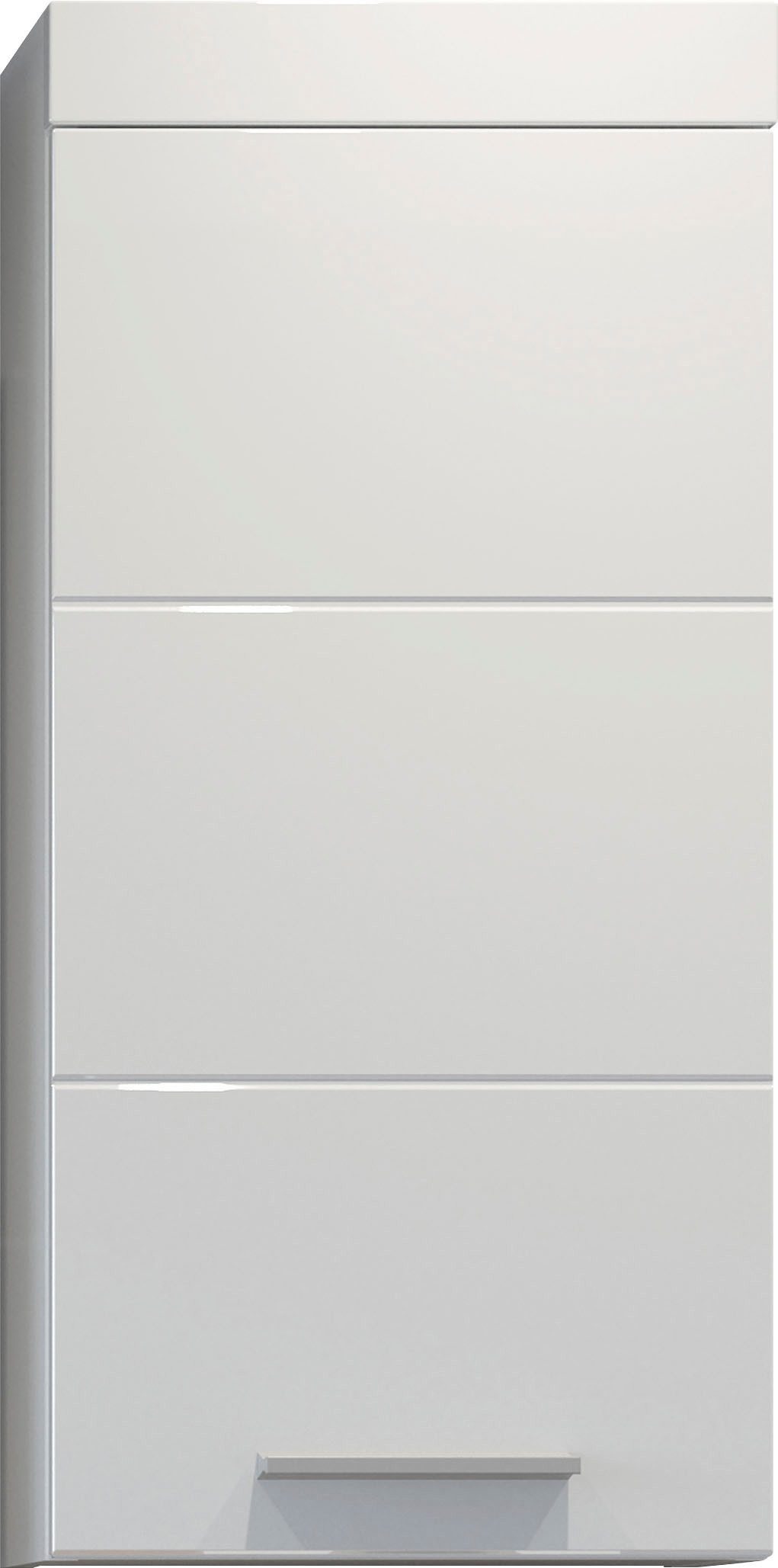 welltime Hängeschrank Dormoletto Weißer Badschrank mit waagerechter Fräsung - Maße (B/T/H) 35/16/75 cm