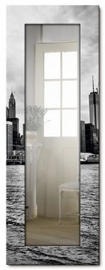 Artland Dekospiegel Lower Manhattan Skyline, gerahmter Ganzkörperspiegel, Wandspiegel, mit Motivrahmen, Landhaus