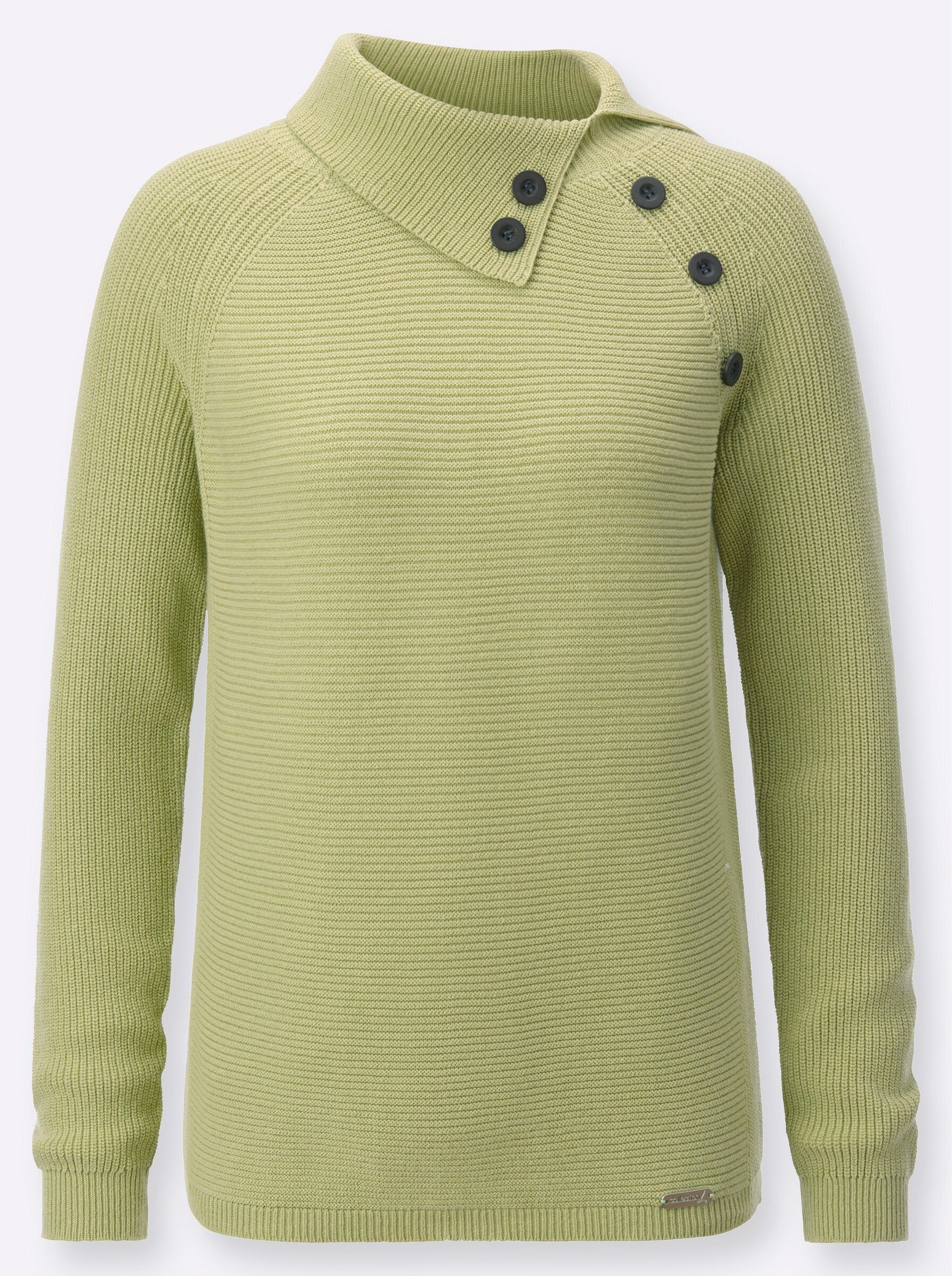 Strickpullover Pullover Langarm Links-Strick, Rippoptik