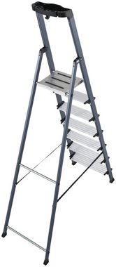 KRAUSE Stehleiter Securo, Alu eloxiert, 1x7 Stufen, Arbeitshöhe ca. 350 cm
