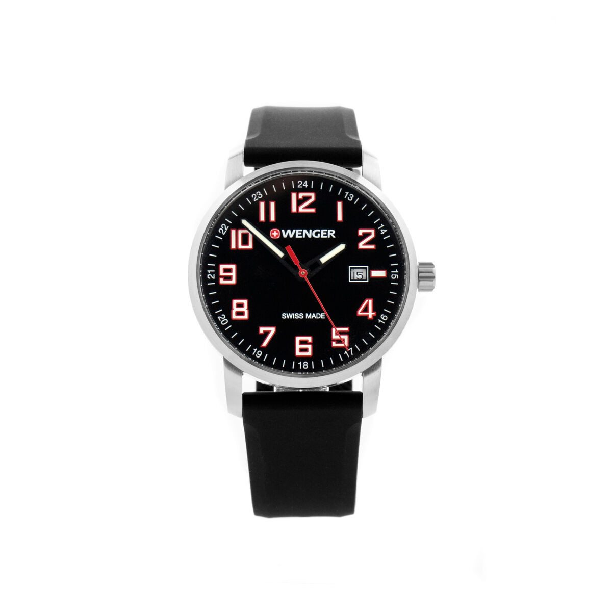 Quarzuhr Wenger Herrenuhr 019041127 Ø 42 mm Silikon Armbanduhr