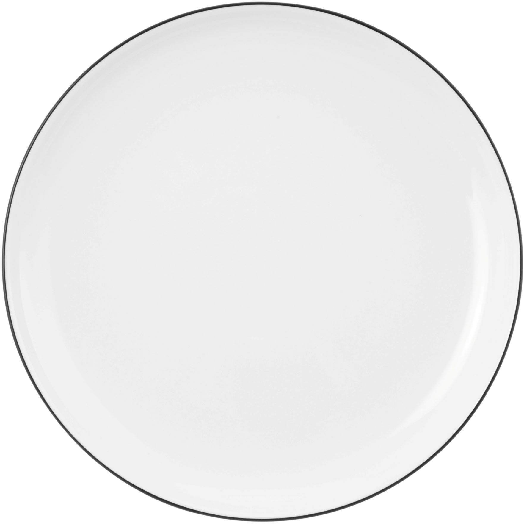 Seltmann Weiden Brotteller Lido Black Line, (1 St), Teller rund 17 cm