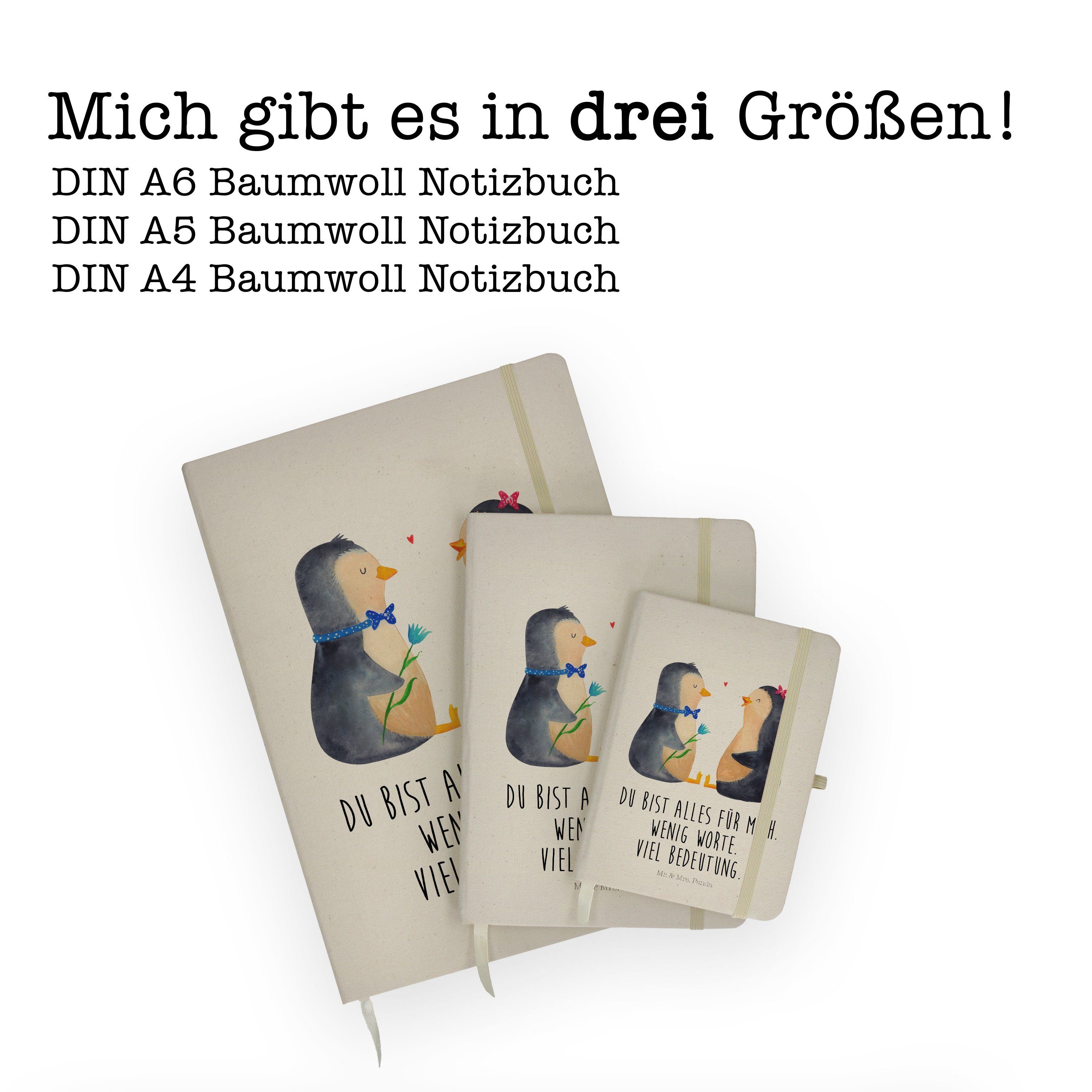 & Panda Geschenk, - Transparent Liebe, Mr. Liebespaa Mrs. - Notizbuch glücklich, Pinguin Pärchen
