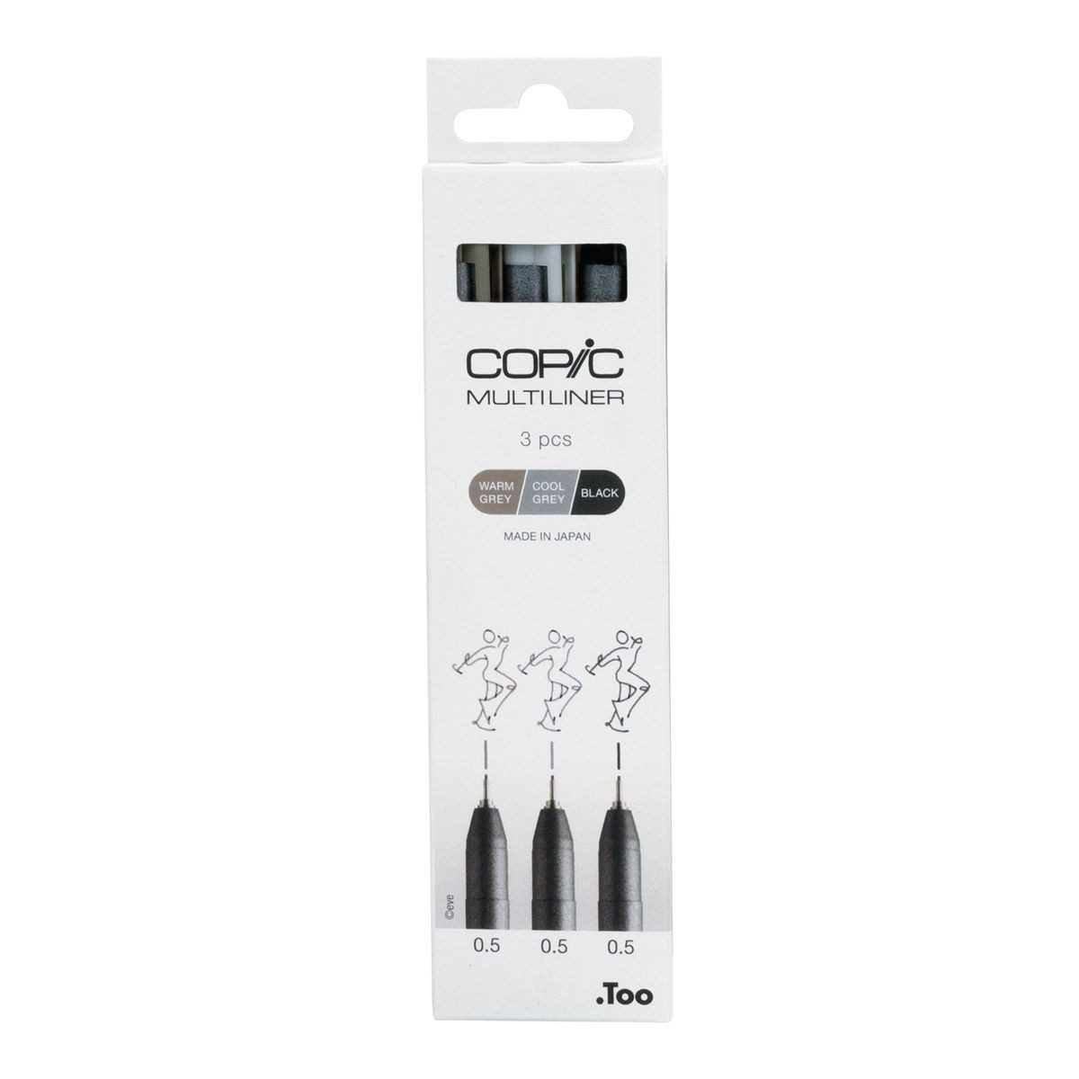 COPIC Dekorationsfolie Copic Multiliner-Set warm gray cool gray black 3 Stück