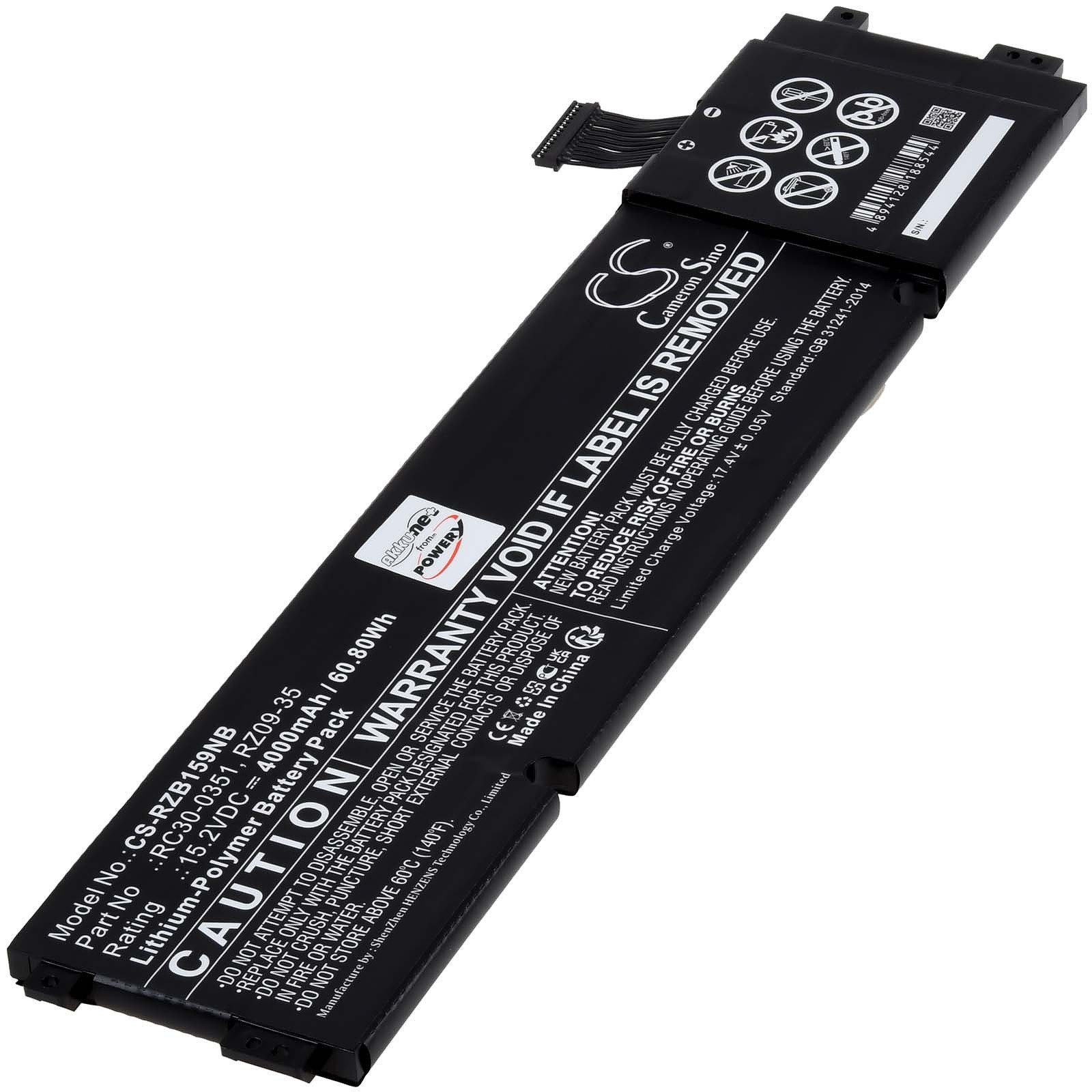 Powery Akku für Razer Typ RC30-0351 Laptop-Akku 4000 mAh (15.2 V)