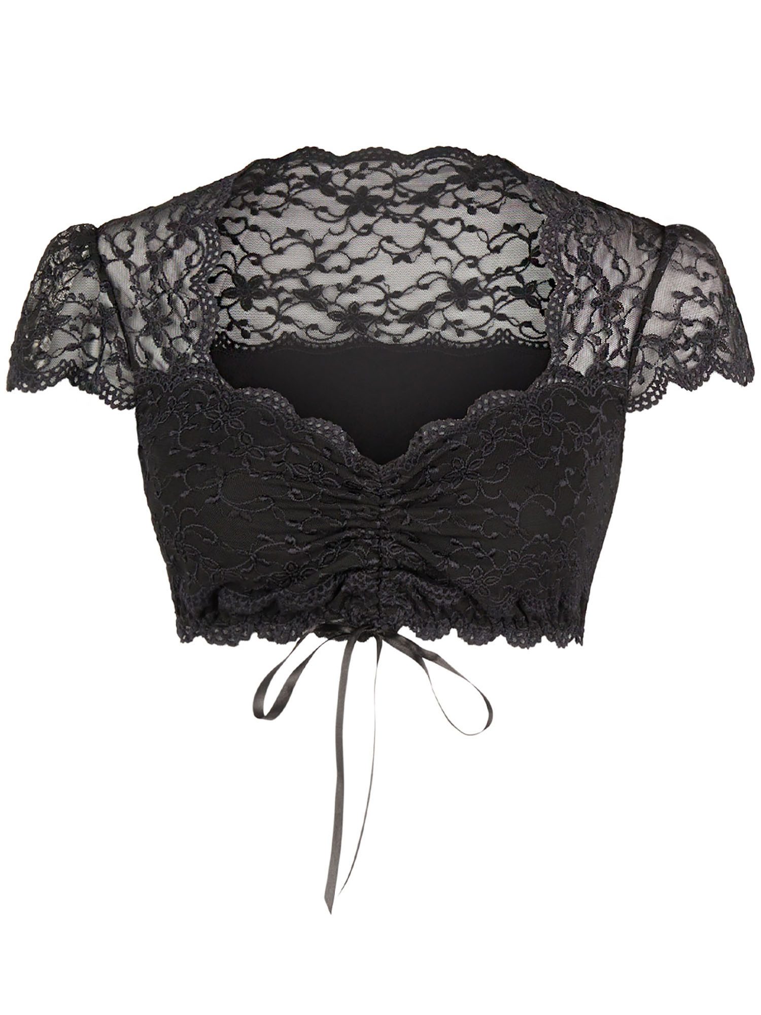 Nina Von C. Dirndlbluse Dirndlbluse kurzarm Nina (Stück, 1-tlg)