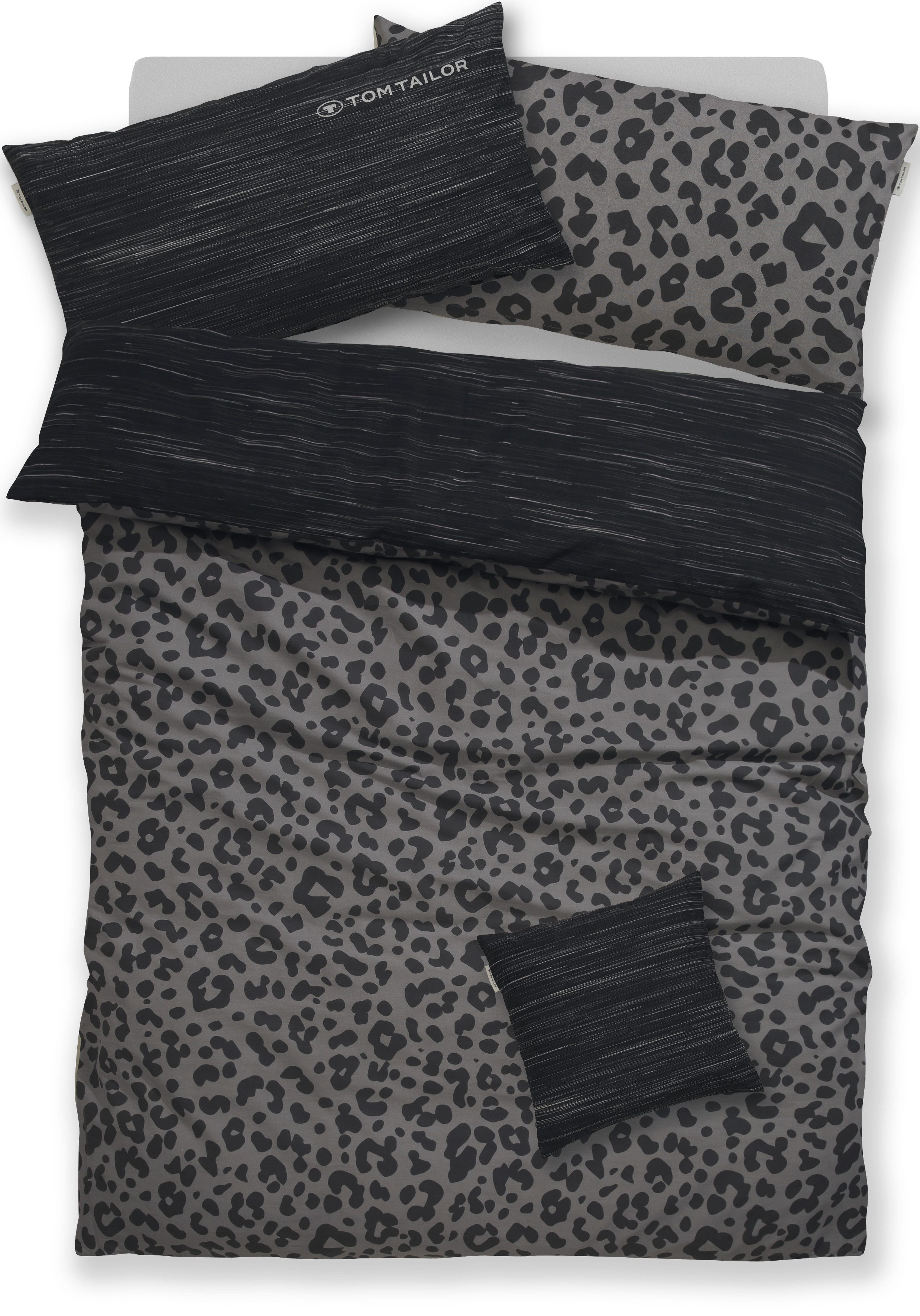 TOM TAILOR HOME Bettwäsche Ellja, Renforcé, 3 teilig, in Gr. 135x200 oder 155x220 cm, 100% Baumwolle, Leo Design