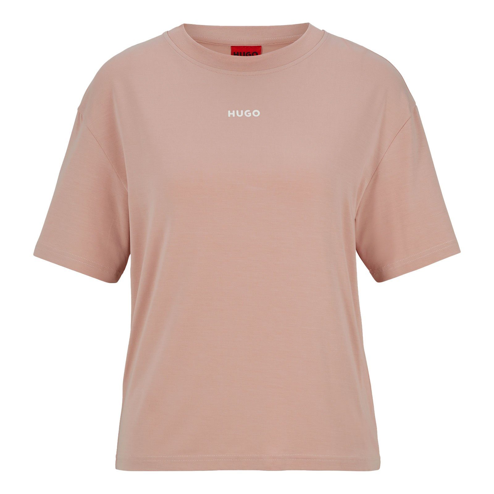 HUGO T-Shirt Shuffle Shirt mit markentypischem Silikon-Logo 687 light pink