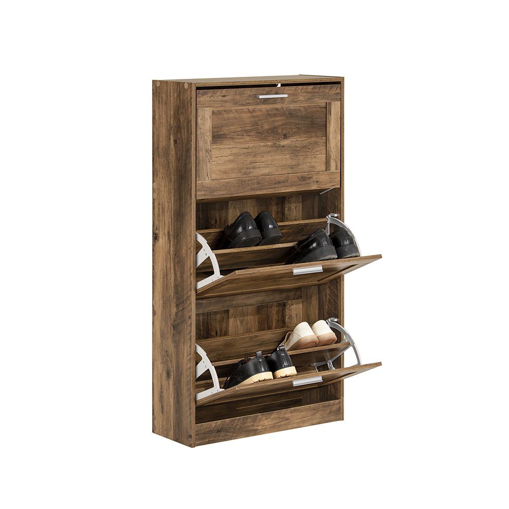 SoBuy Schuhkipper Schuhschrank mit 3 Klappen Schuhkommode FSR137-L-F günstig online kaufen