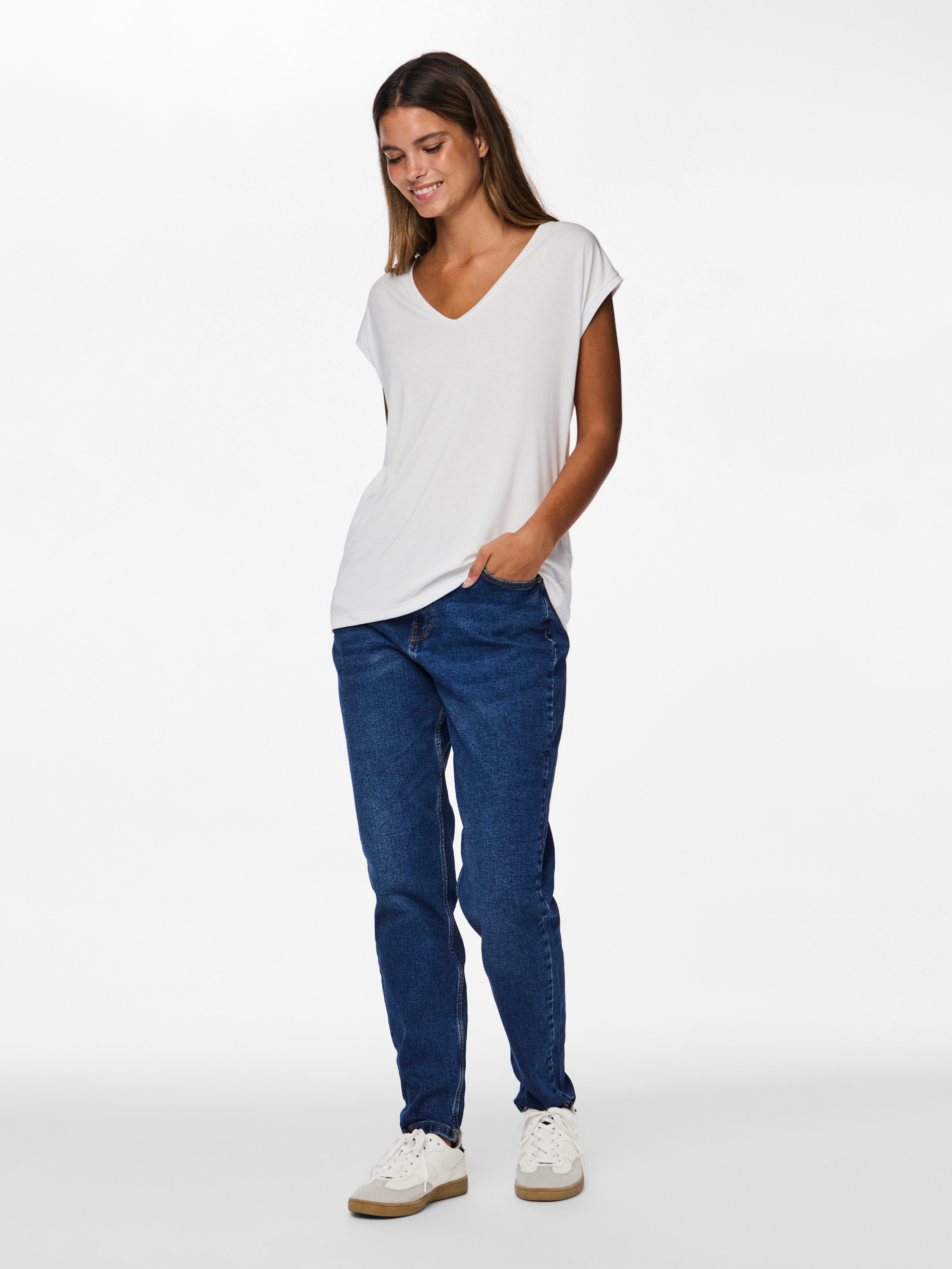 pieces Kurzarmshirt PCKAMALA TEE NOOS BC Materialmix, regular fit