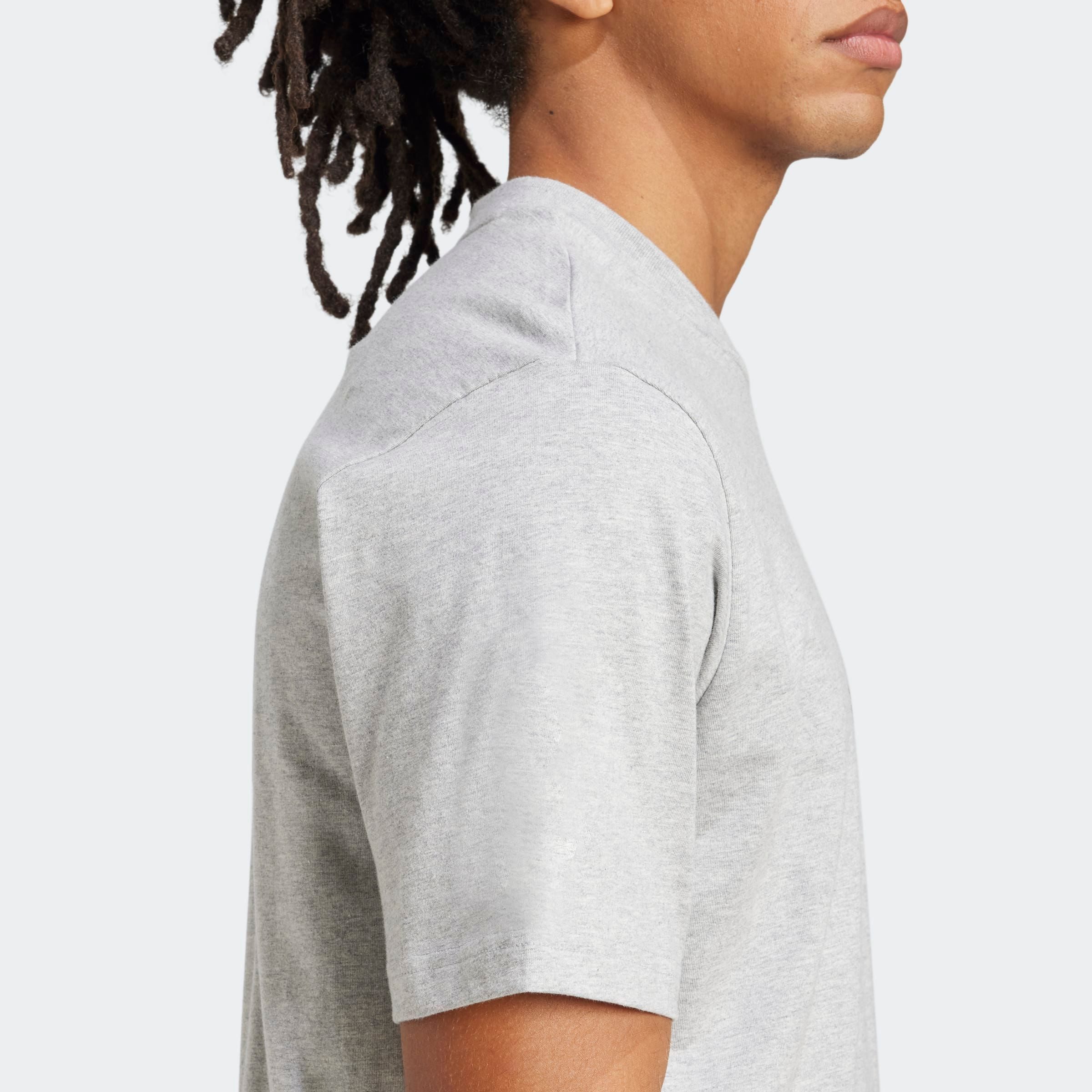 adidas Sportswear T-Shirt ESSENTIALS LINEAR SINGLE JERSEY überschnittene Schultern, Kurzarmdesign, aus Baumwolljersey – Bild 4 von 5