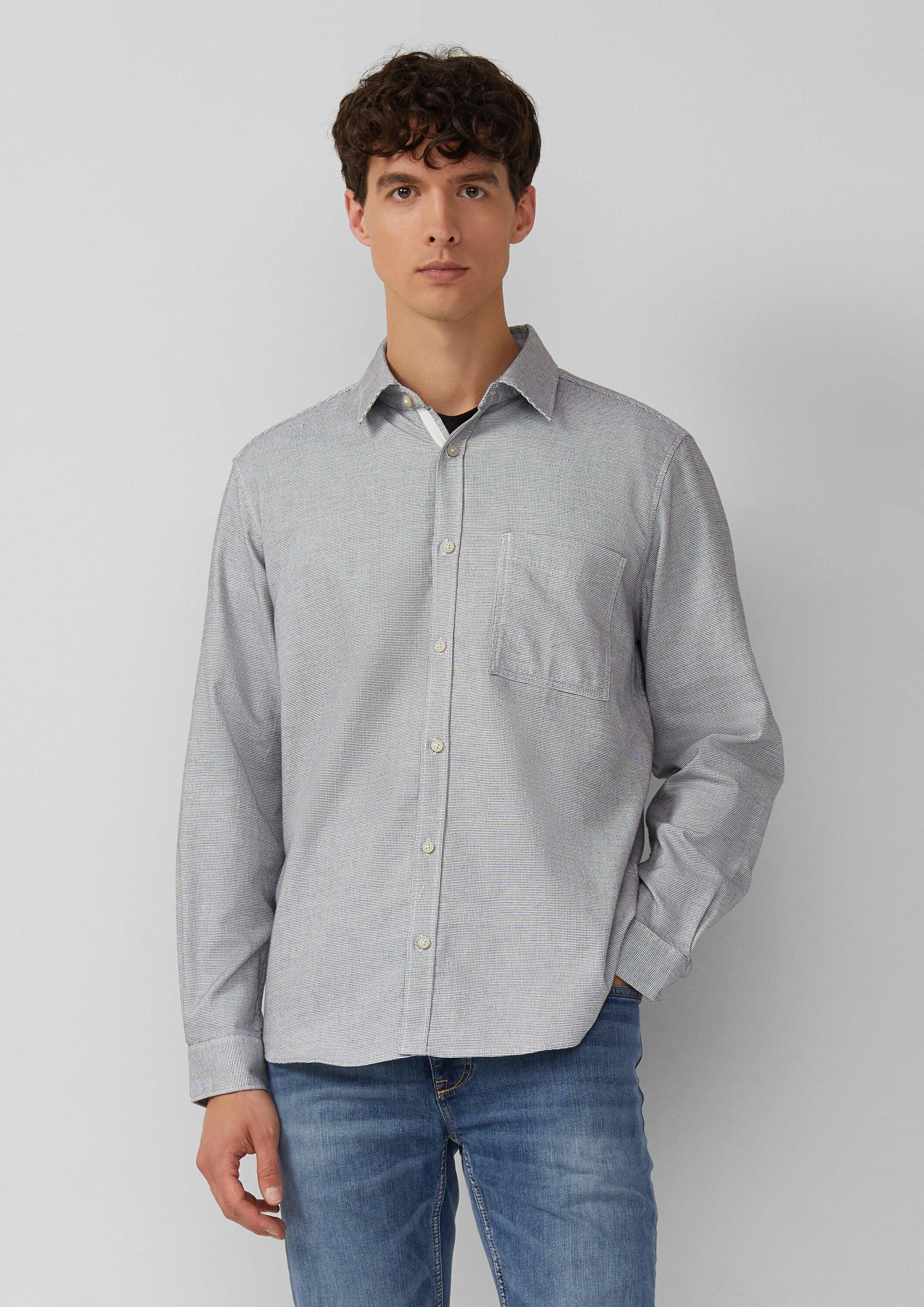 s.Oliver Langarmhemd Hemd Regular Fit: Gemustertes Langarmhemd mit Brusttas günstig online kaufen