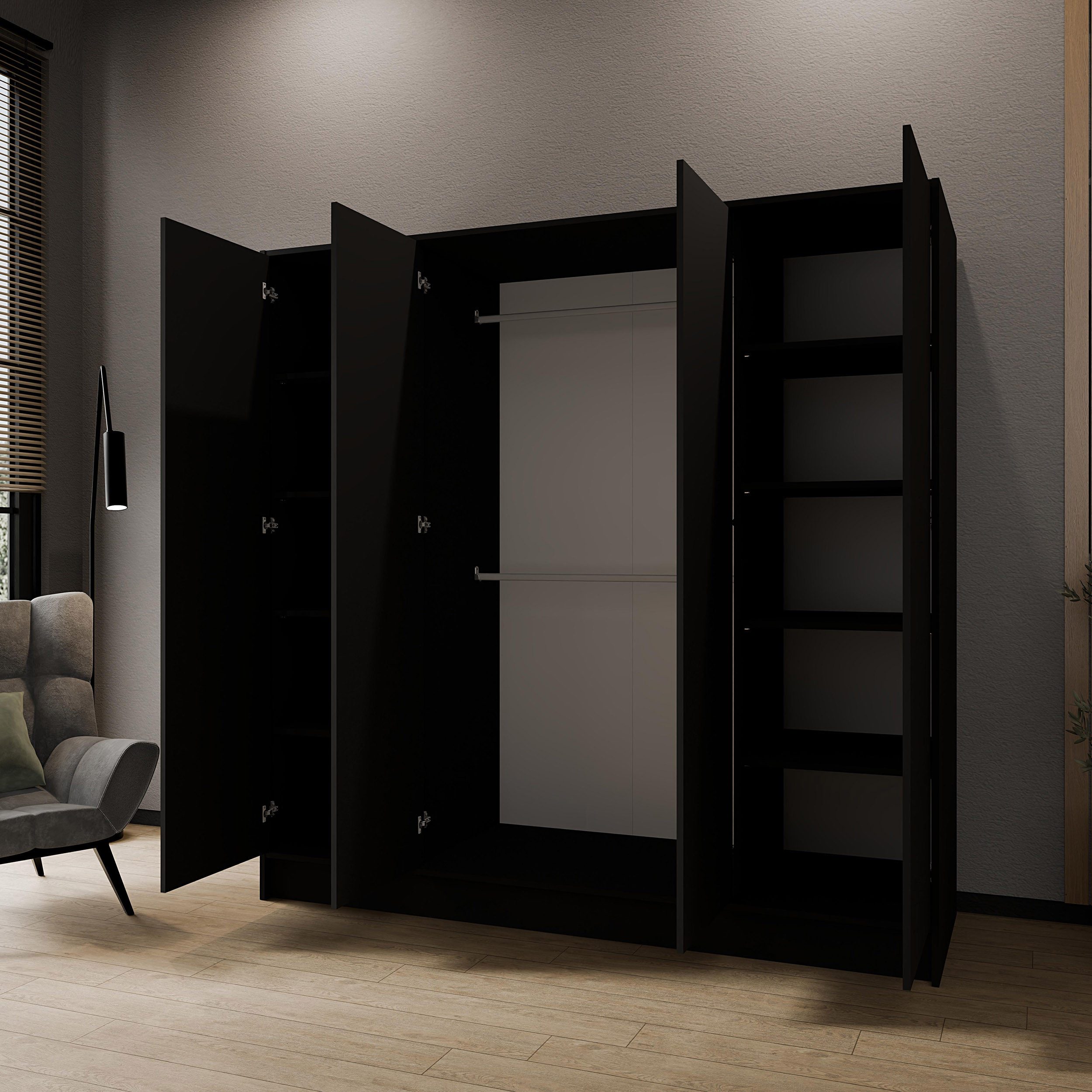 Beautysofa Kleiderschrank Gava moderne Schlichtheit und funktionale Eleganz (Schrank mit flexibel konfigurierbar, TIP-ON Öffnungssystem) Breiten zur Auswahl: 100 cm, 150 cm oder 200 cm