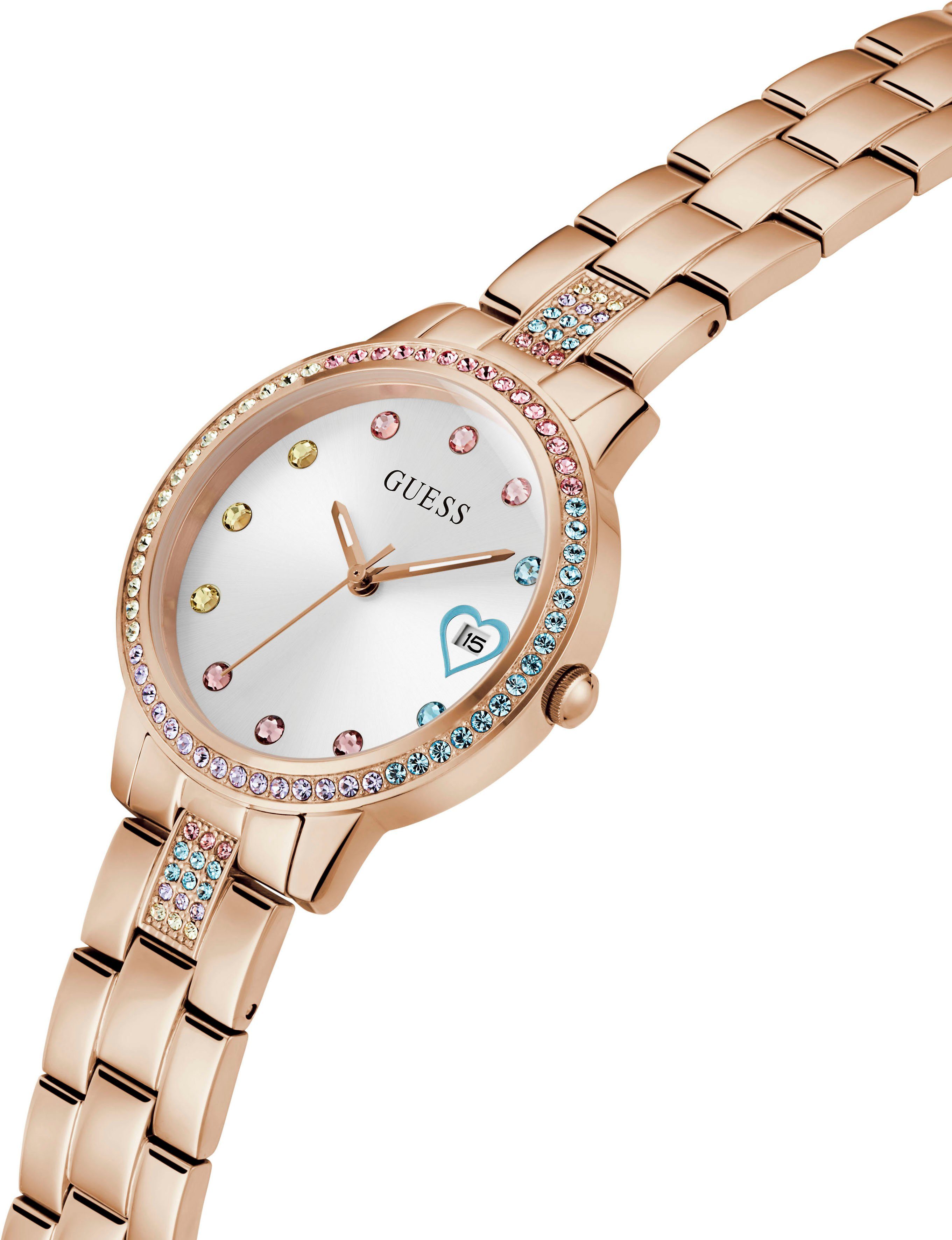 Guess Quarzuhr THREE OF HEARTS GW0657L3, günstig online kaufen