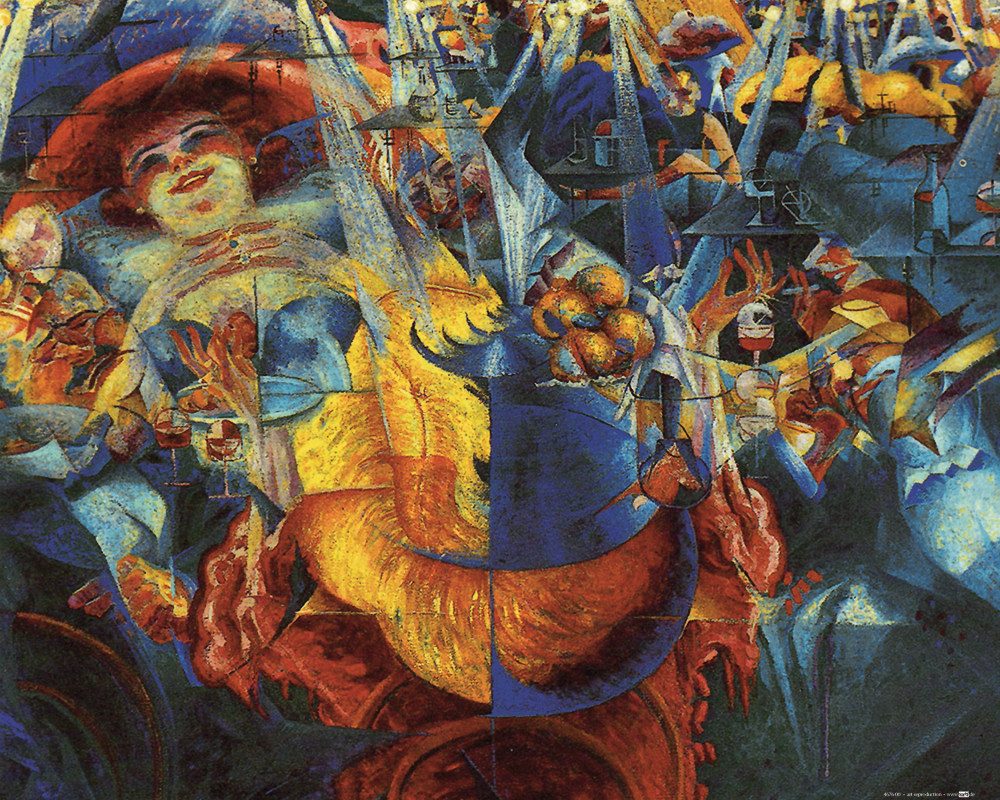 1art1 Poster Umberto Boccioni Kunstdruck Bild - Das Gelächter, 1911 (40 x 50 cm)