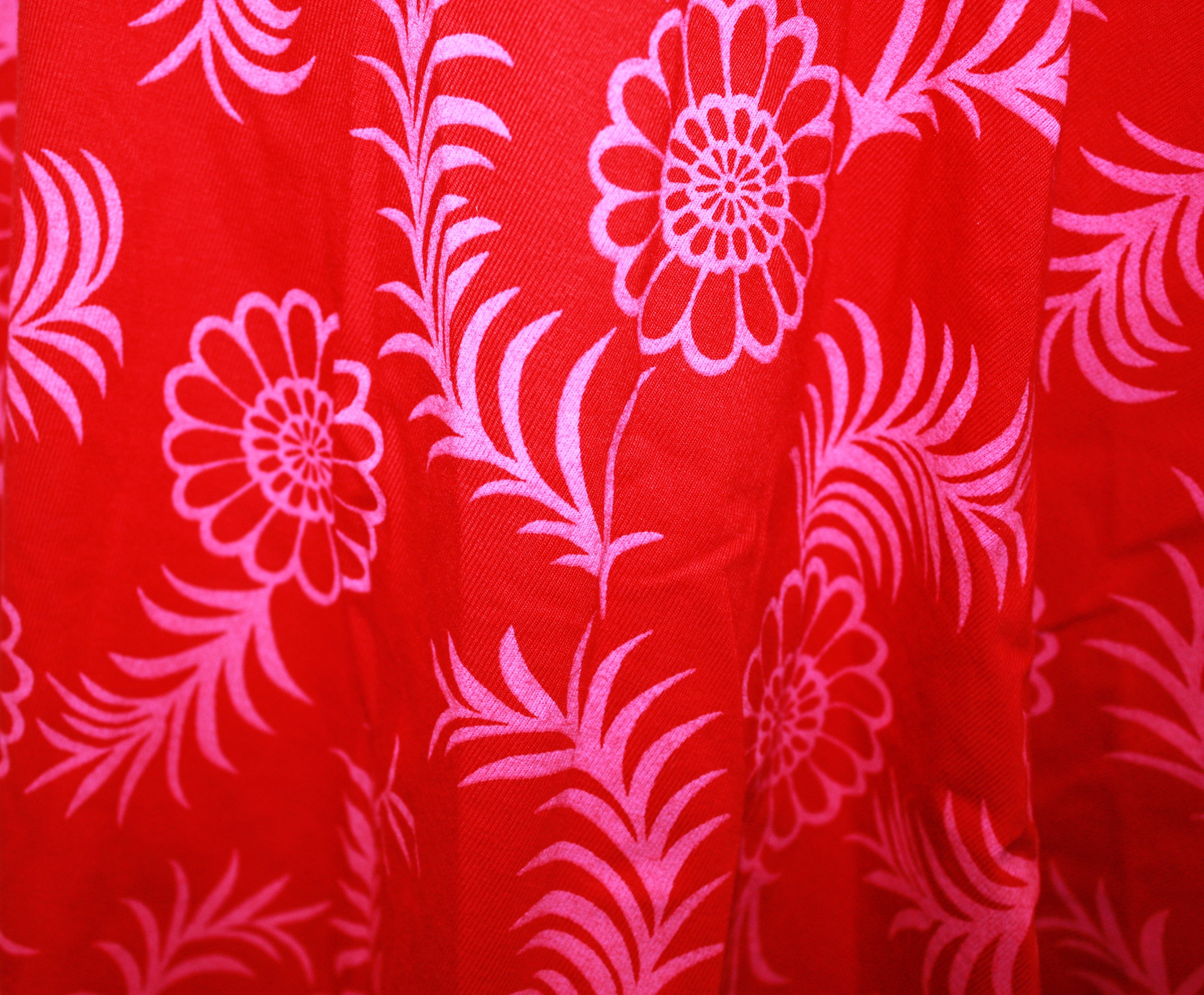 dunkle design A-Linien-Rock Sommer Sweat Schwarz Rot Pink Bunt 57cm elastischer Bund