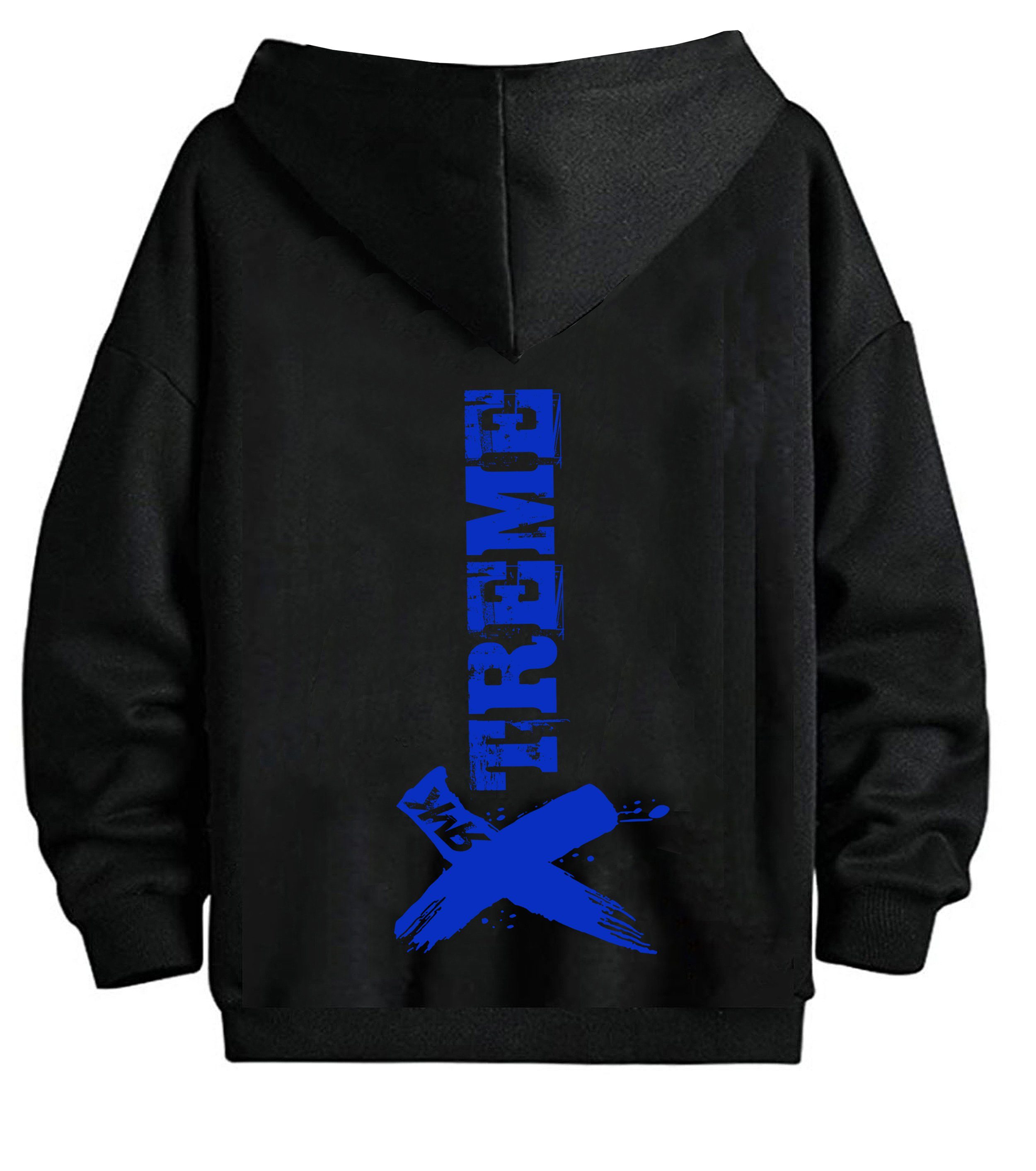 RMK Kapuzenpullover Herren Hoodie Pullover Pulli Langarmshirt Longsleeve mit Taschen Print mit Kapuze