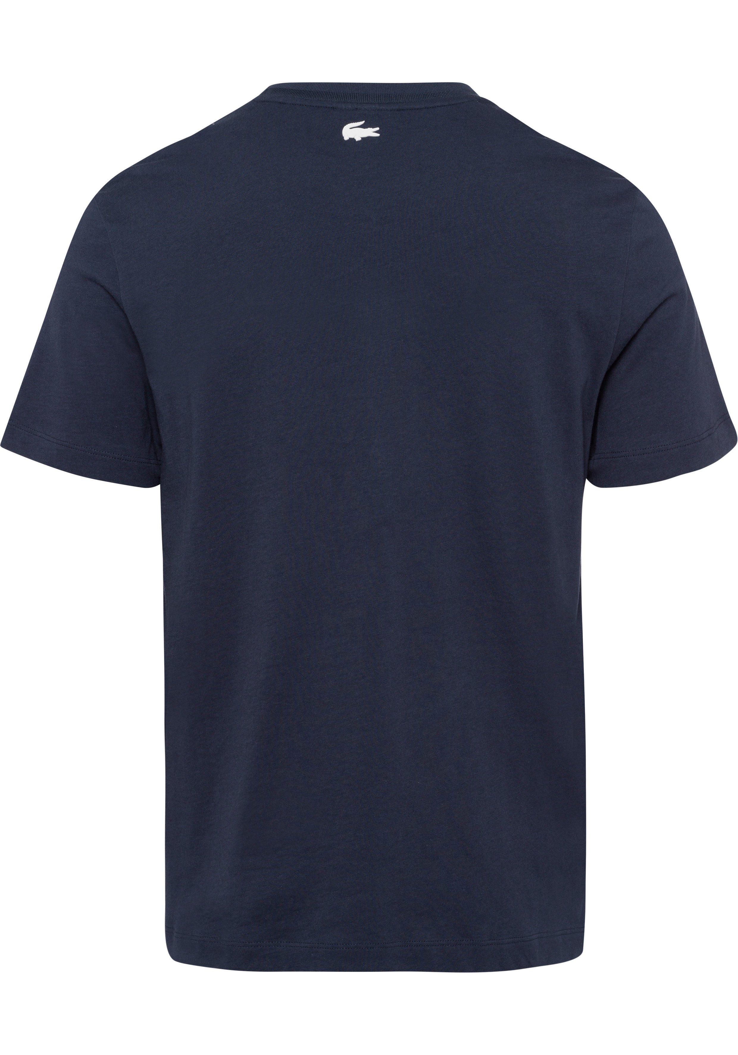 Rundhalsausschnitt mit night blue T-Shirt Lacoste