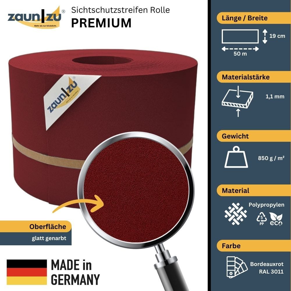 zaunzu Sichtschutzstreifen Premium für Doppelstabmatten Zaunblende günstig online kaufen