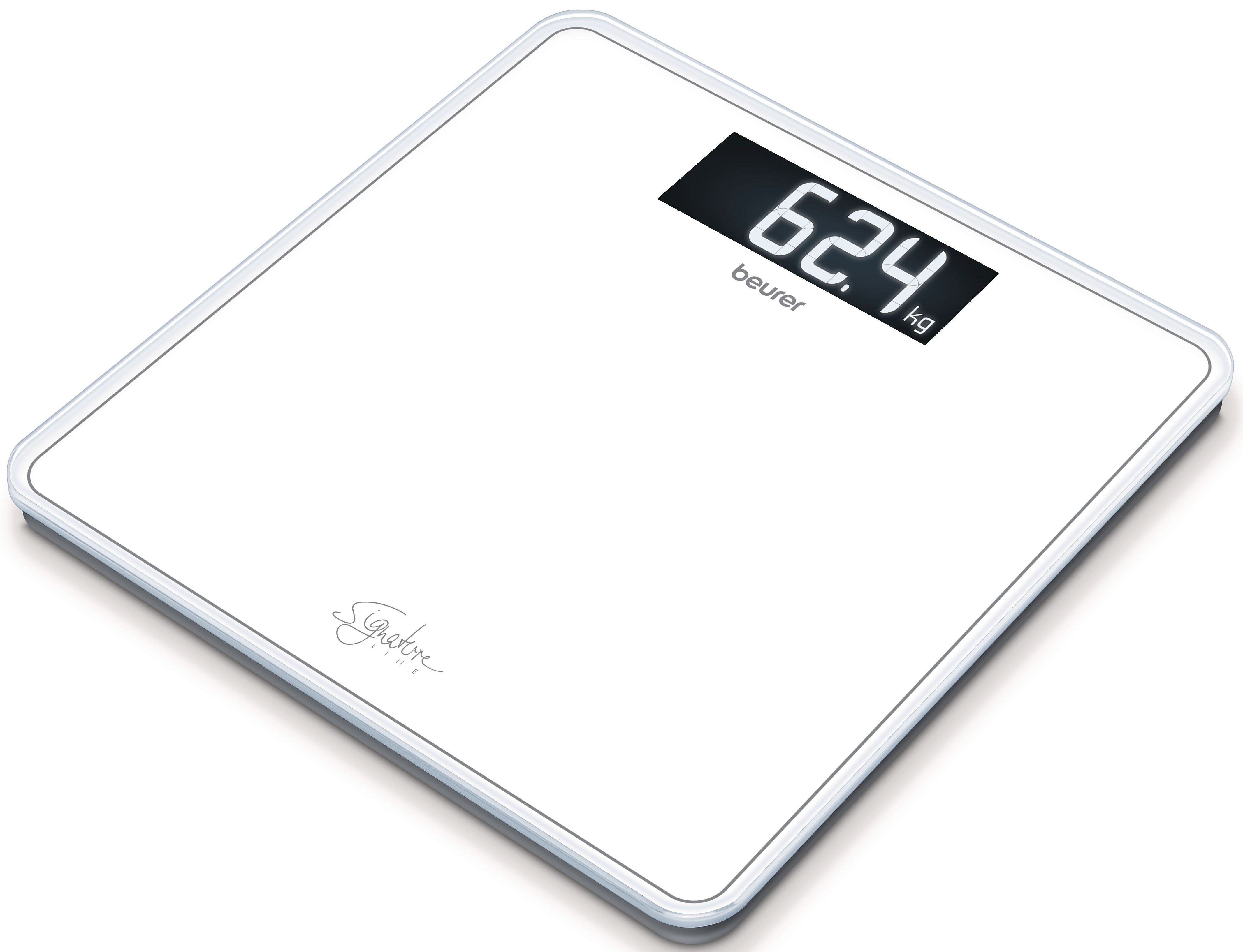 BEURER Personenwaage GS 400, große Trittfläche mit 8 mm weißem Sicherheitsglas, XL-Display, Tragkraft bis 200 kg und praktische Einschaltautomatik