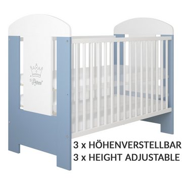 LCP Kids Kinderbett 60x120 cm Prince (1-tlg., Bett ohne Matratze, ohne Bettkasten), 3 entnehmbare Schlupfsprossen an einem Seitenteil, einfache Montage