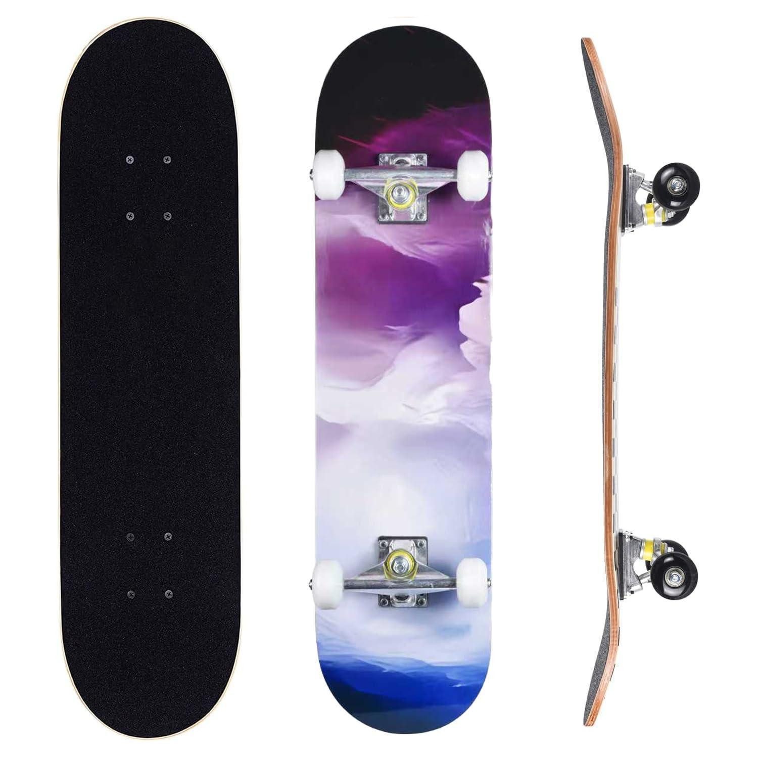 LuxusKollektion Skateboard Skateboard komplett 31x8 Zoll Ahorn Cloud Mist